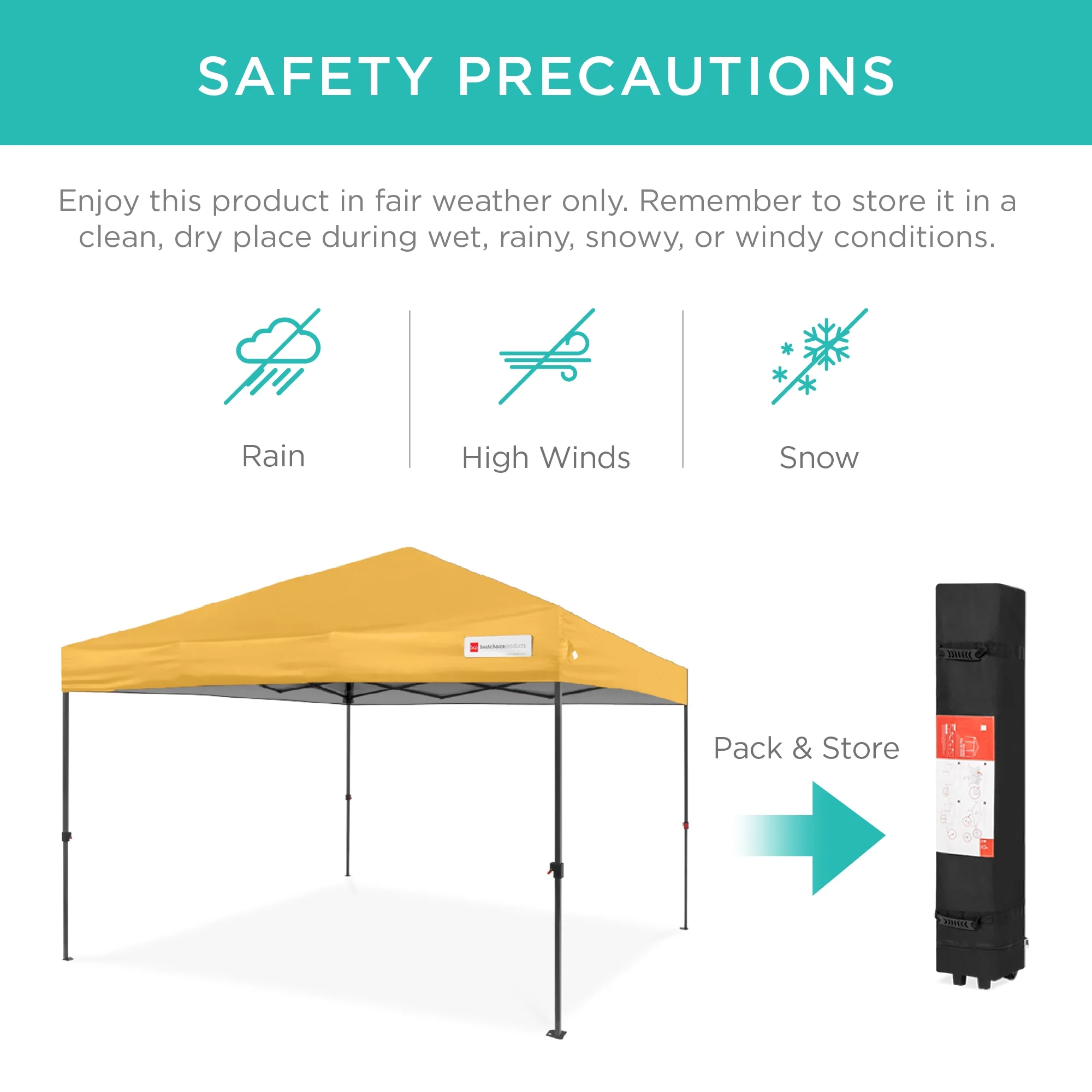Best Choice Products 10x10ft Easy Setup Pop Up Canopy w/ 1-Button Setup, Wheeled Case, 4 Weight Bags - White - Image 69