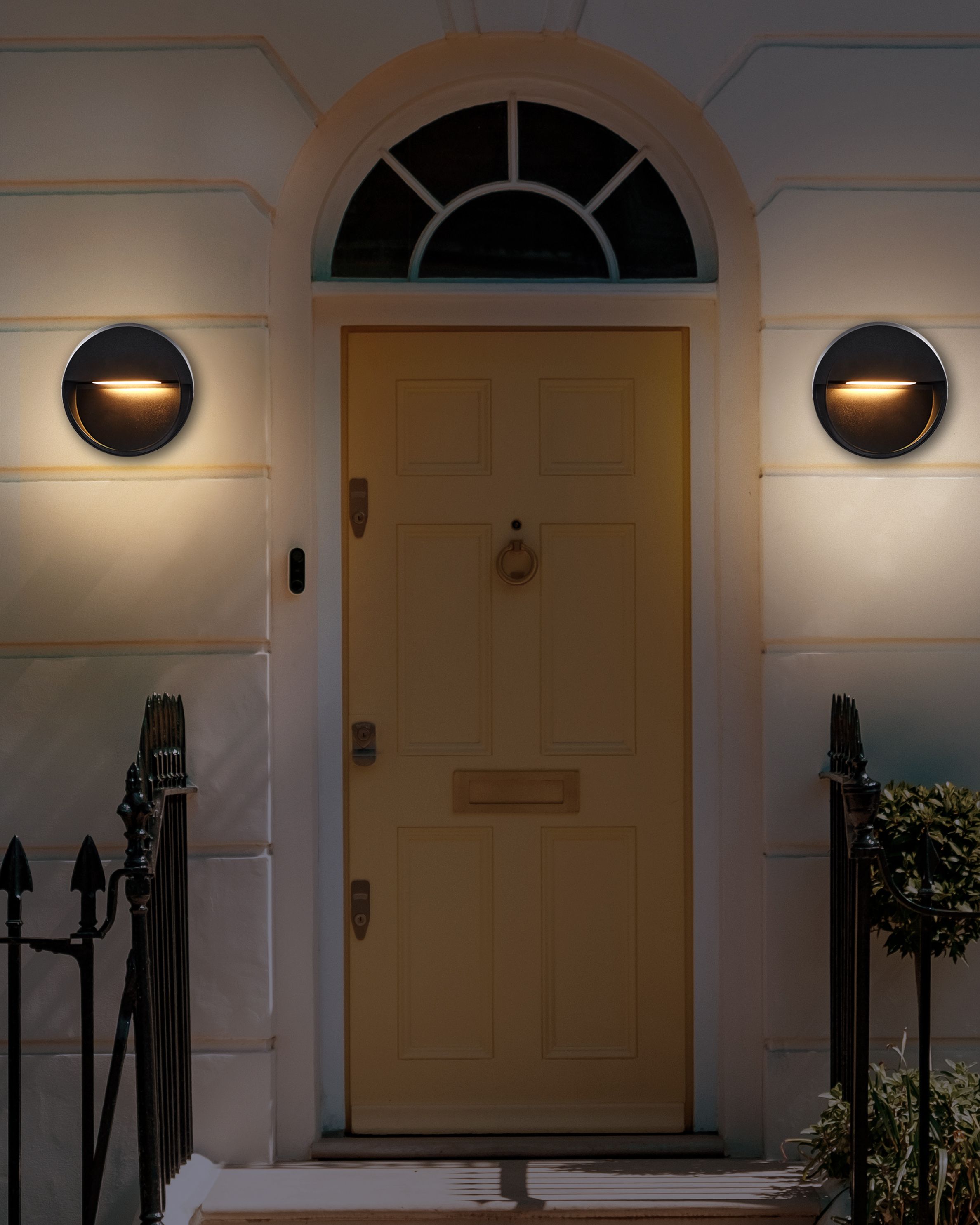 Set of 2 Outdoor LED Wall Lights POMPTON Black