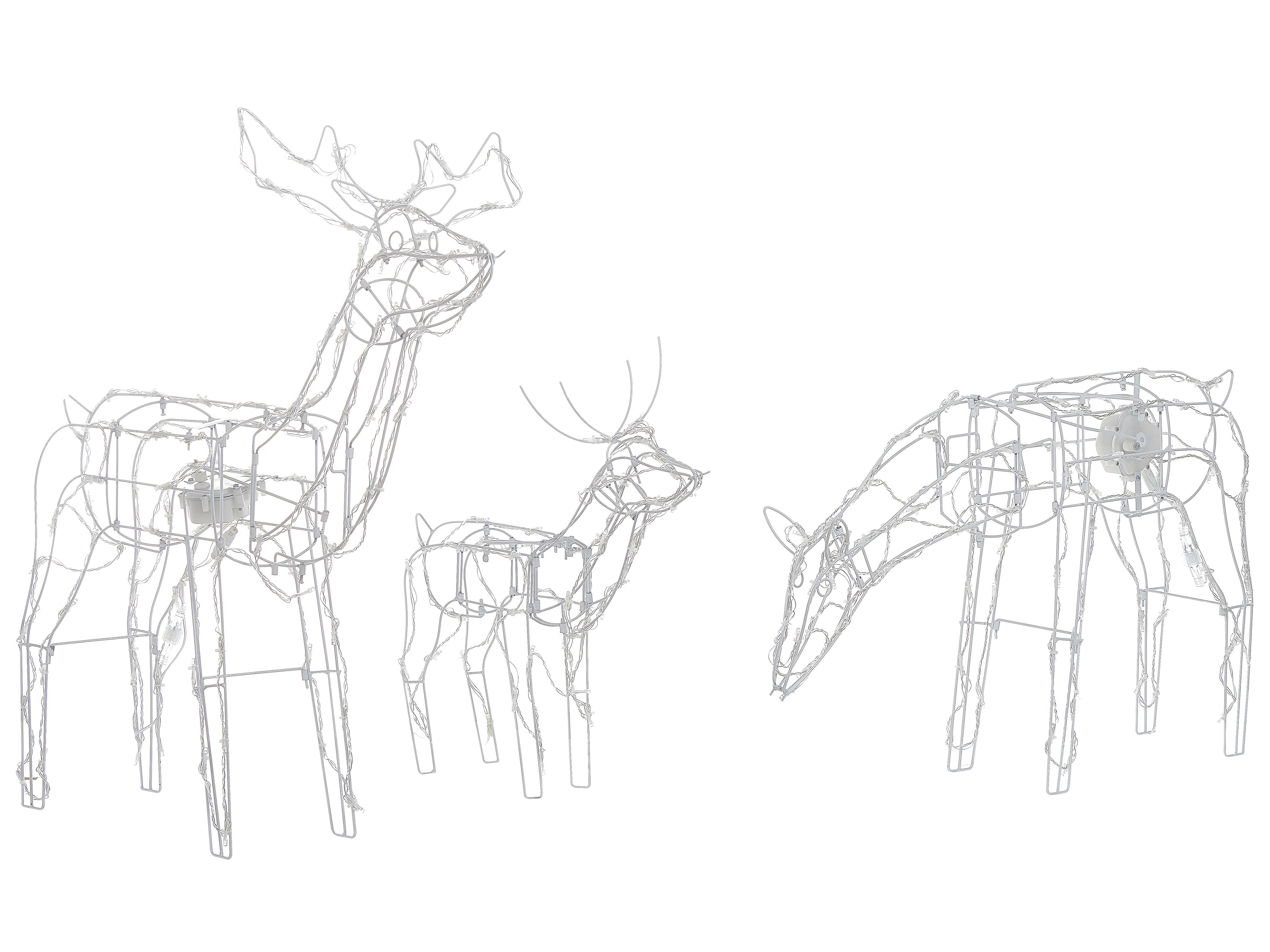Outdoor Decoration LED MIKKELI Animated Reindeer 76/47/52 cm White