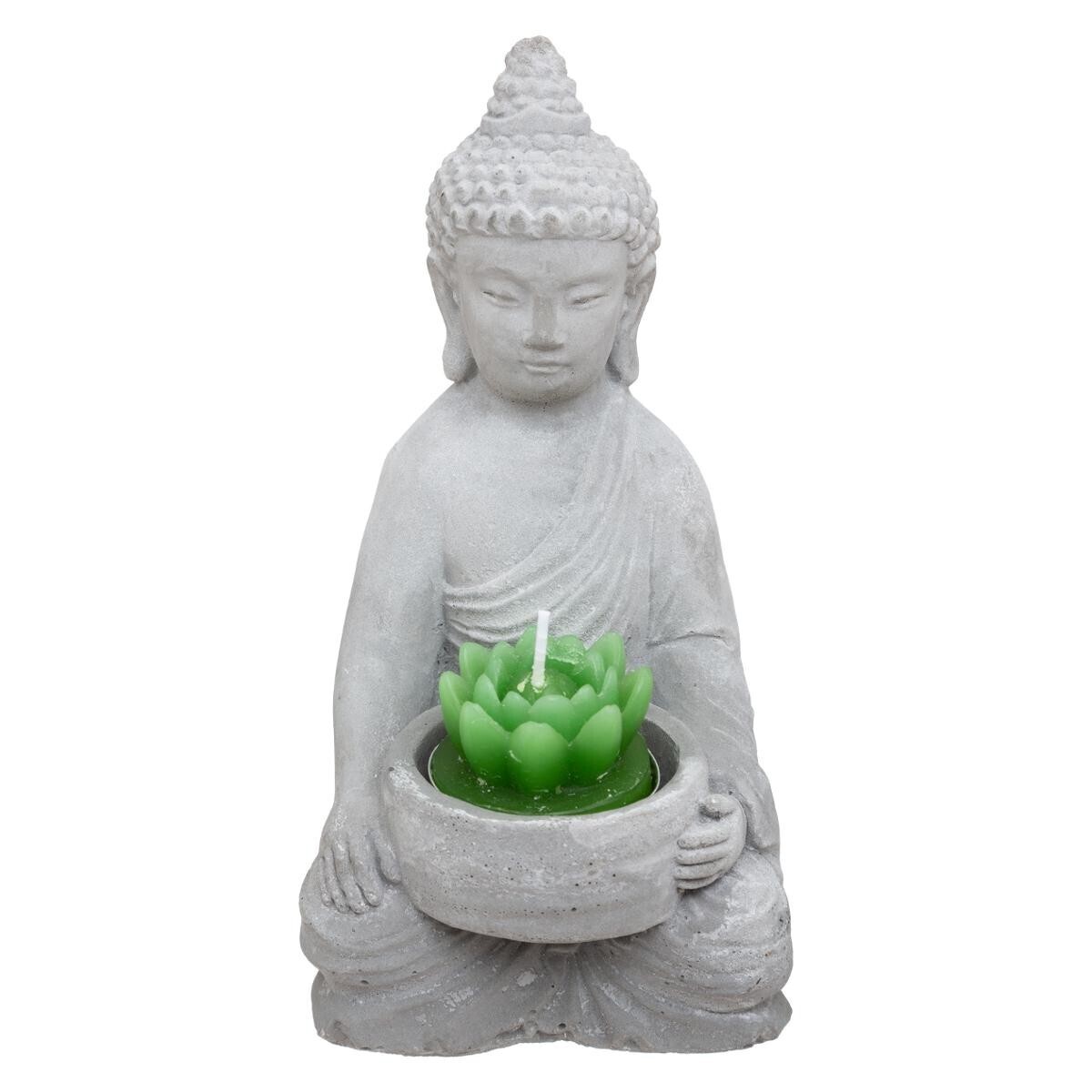Candle holder "Buddha" Cement, H.15 cm