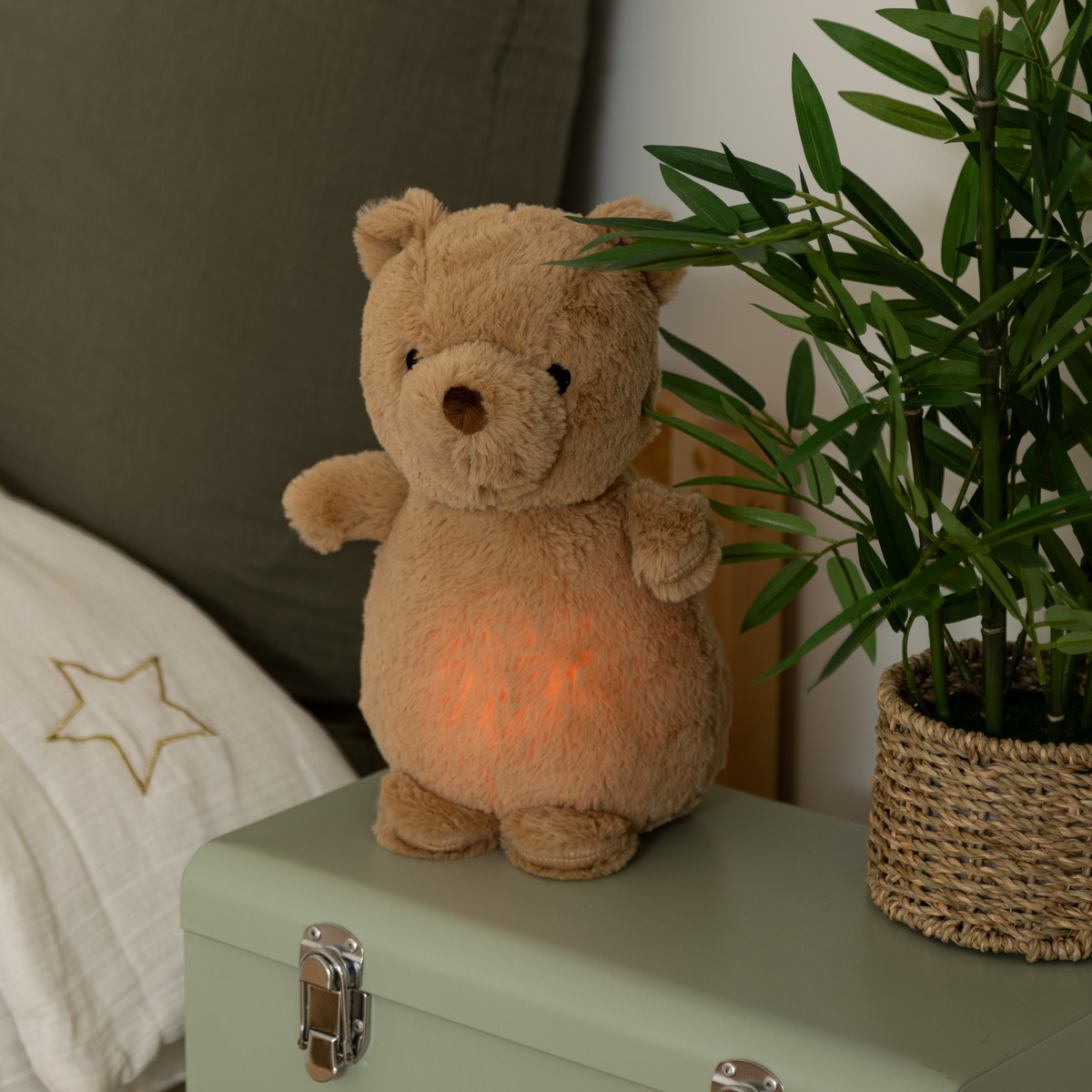 Battery-operated children's night light Bear "Adam" Brown, H. 27 cm