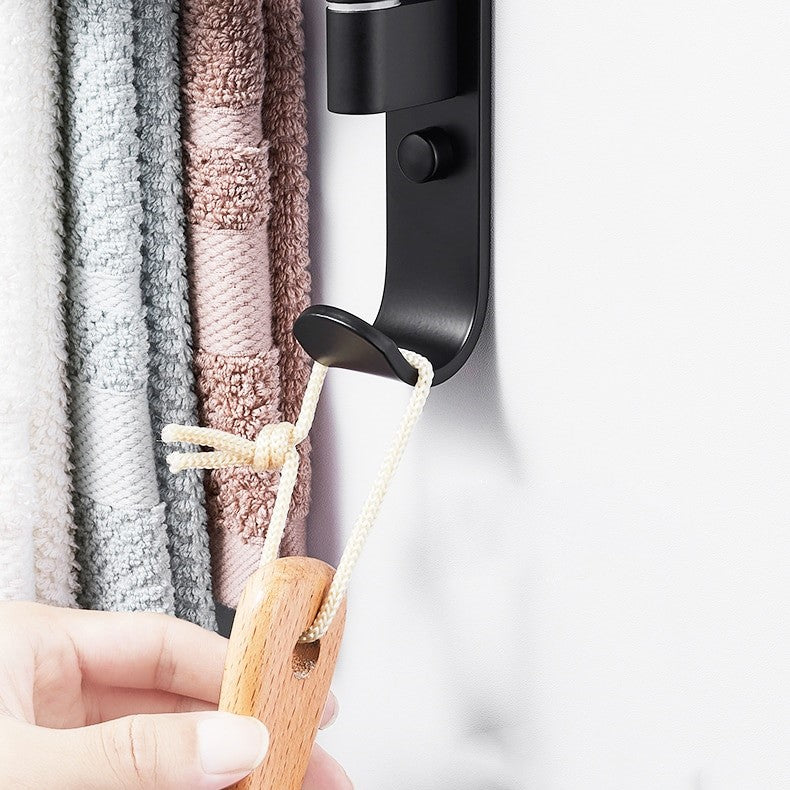 TowelPro - Elegante Zwarte Handdoekhouder met 2-Armig Ontwerp
