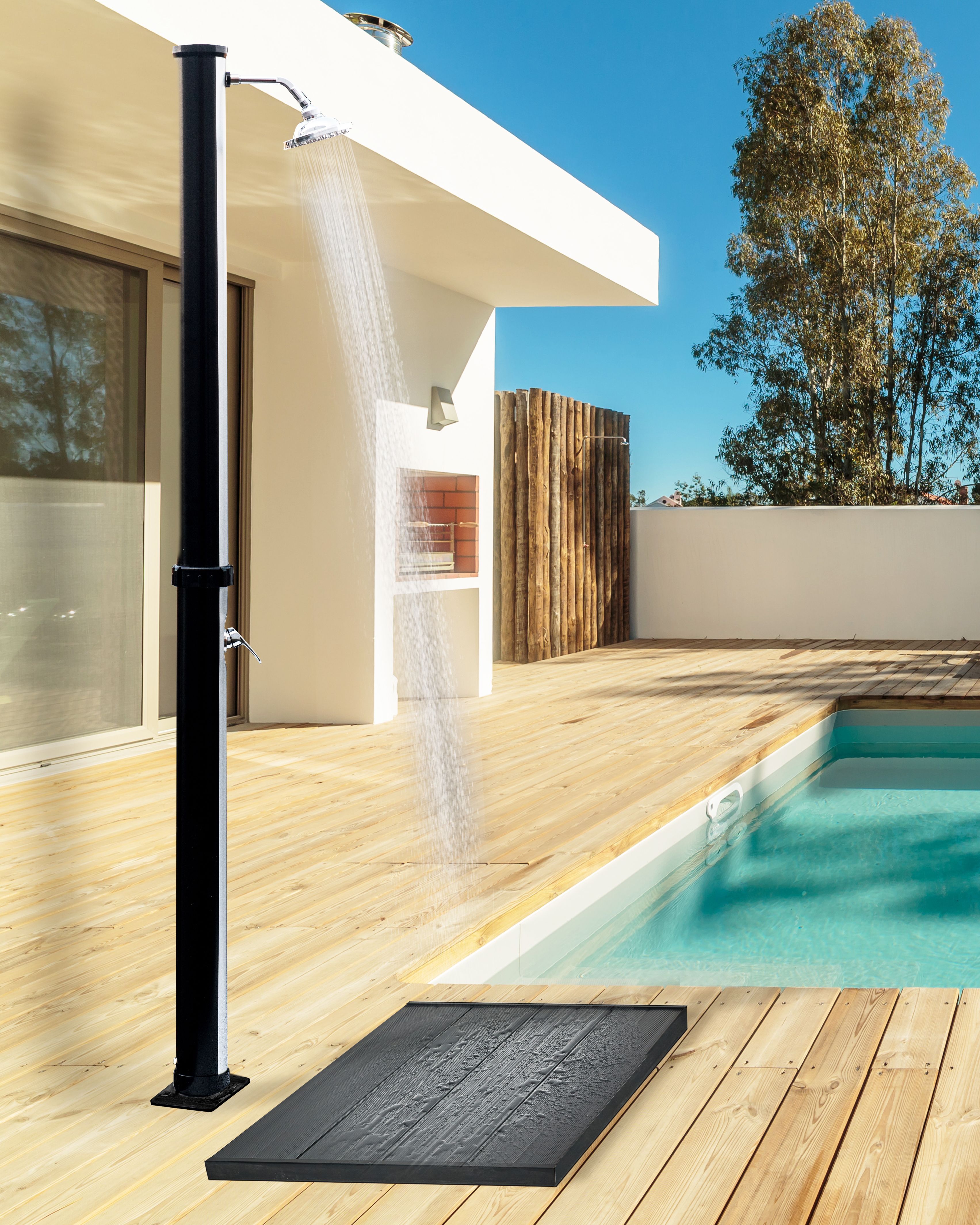 Freestanding Outdoor Solar Shower ELQUI Silver