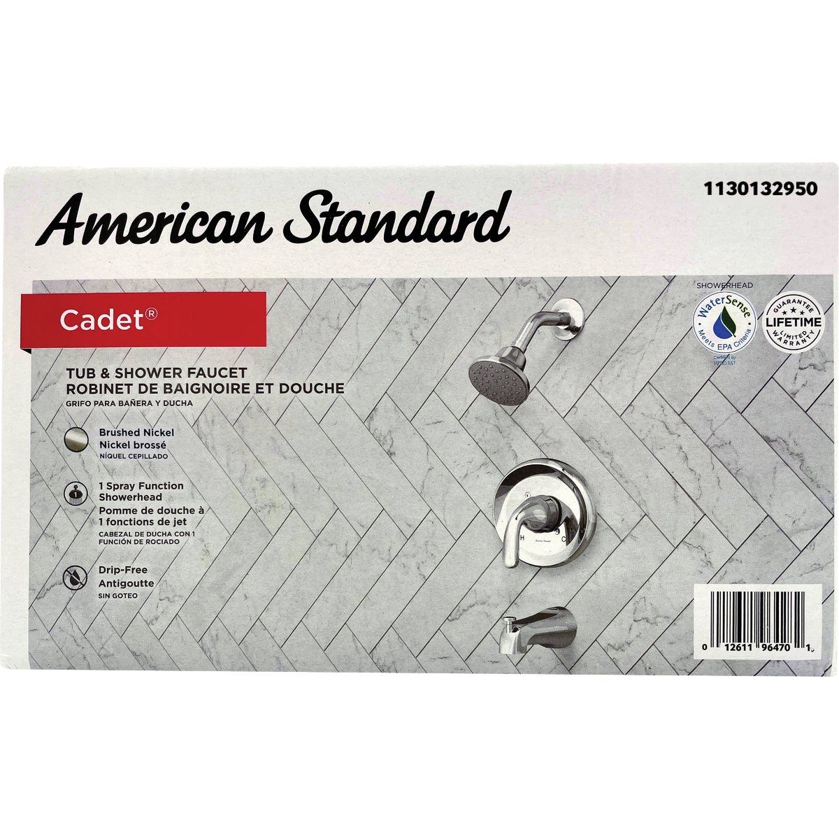 American Standard Cadet Brushed Nickel Single-Handle Lever Tub & Shower Faucet