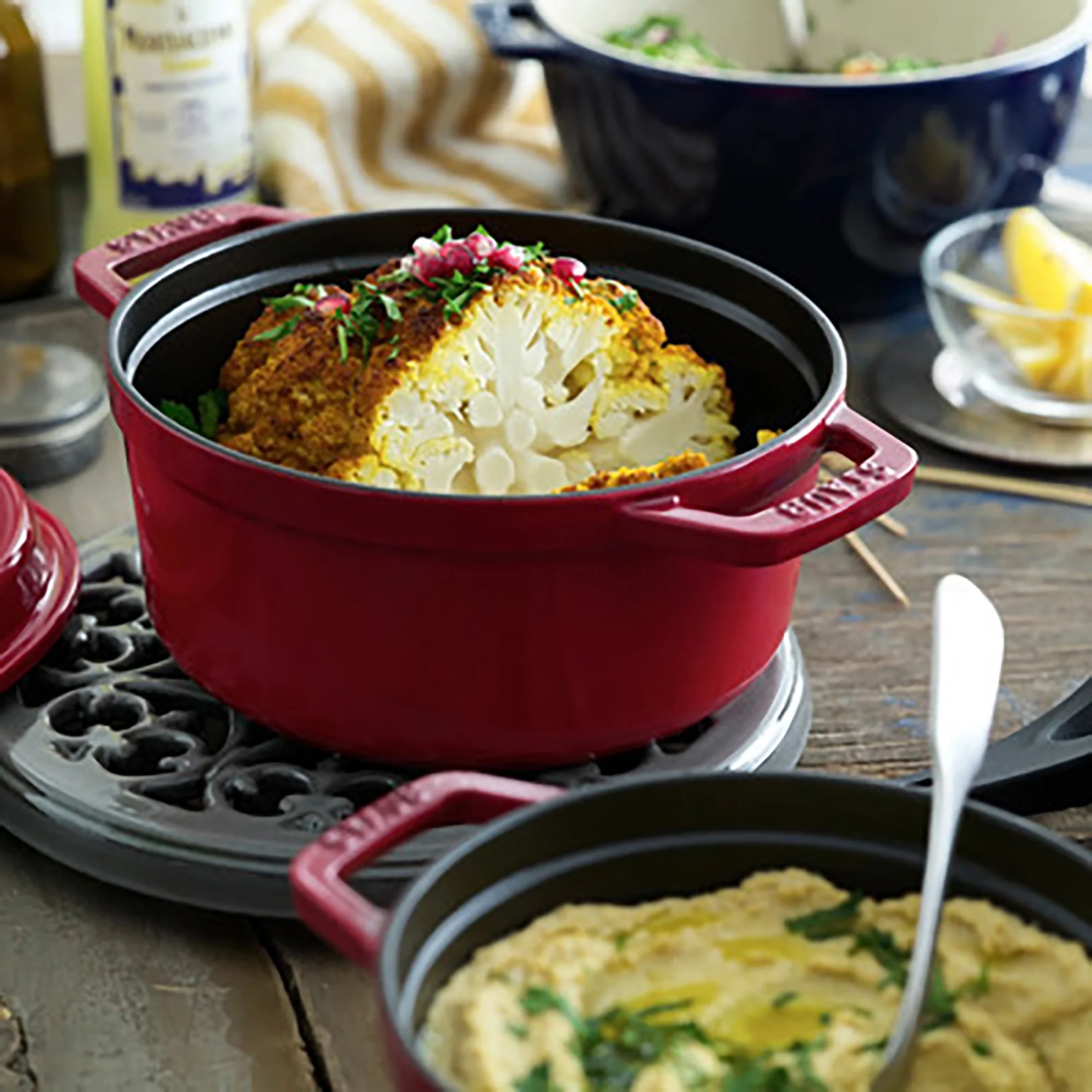 Staub Cast Iron 2.75-qt Round Cocotte - Basil - Image 37