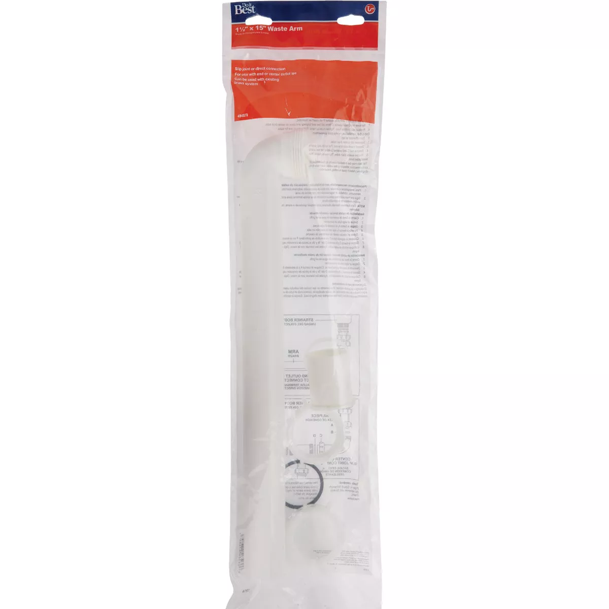 Do it Best 1-1/2 In. x 15 In. White Plastic Waste Arm