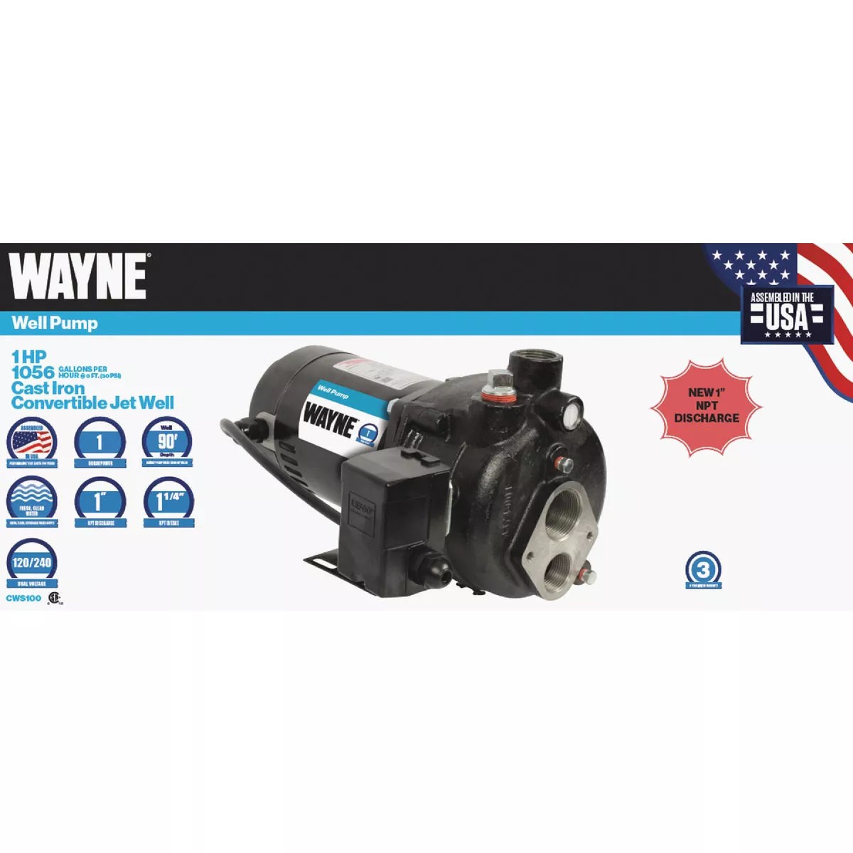Wayne 1 HP Convertible Jet Well Pump
