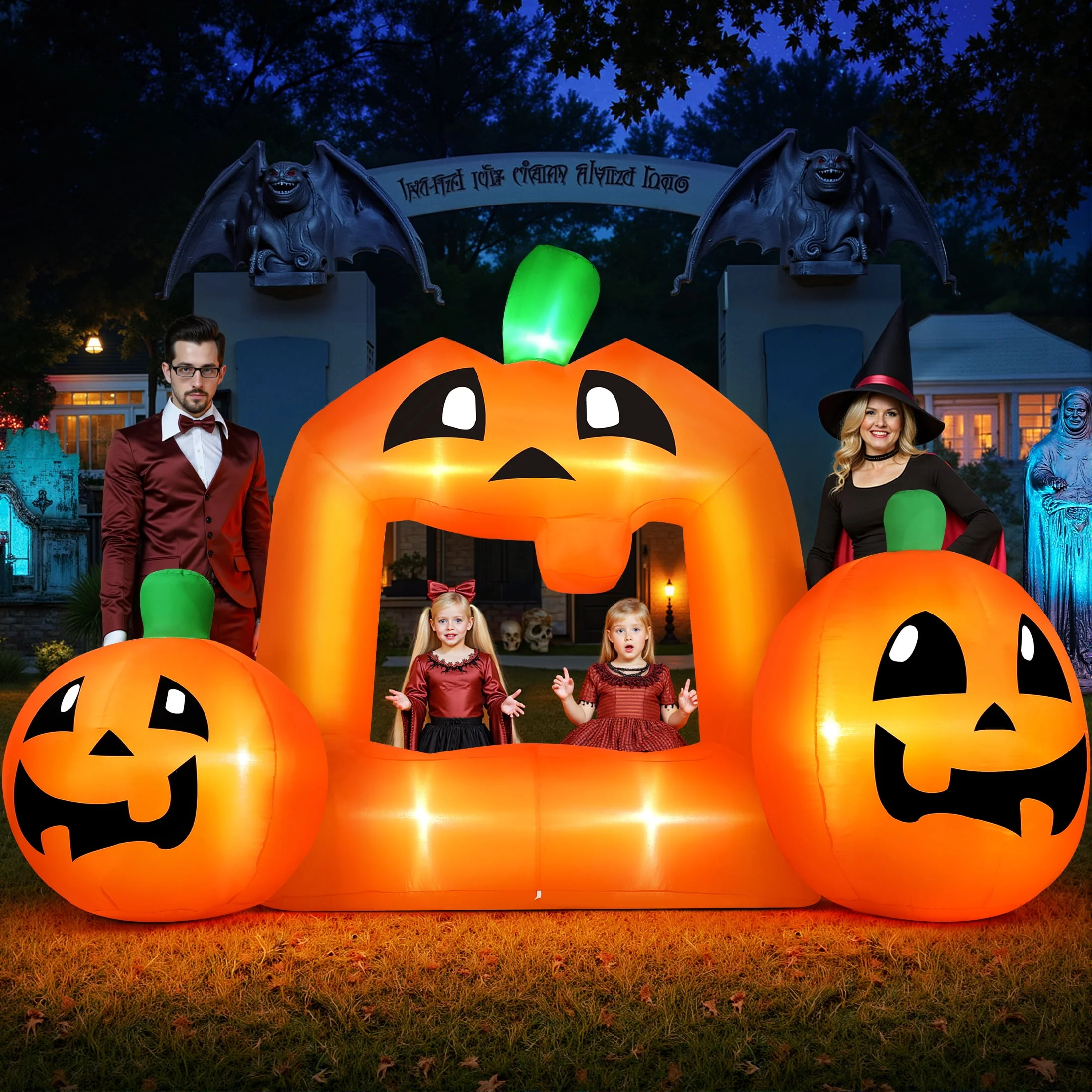 Firstness 8.5FT Halloween Inflatable,Pumpkin Photo with Lights for Party Yard Decorations - Image 2 Firstness 8.5FT Halloween Inflatable,Pumpkin Photo with Lights for Party Yard Decorations - Image 2