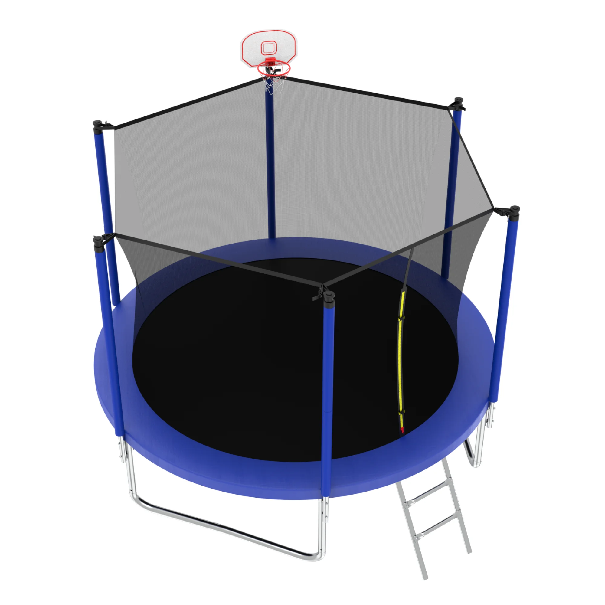 8FT Trampoline for Kids,Outdoor Trampoline with Basketball Hoop,Heavy-Duty Trampoline with Safety Enclosure Net,Blue - Image 10