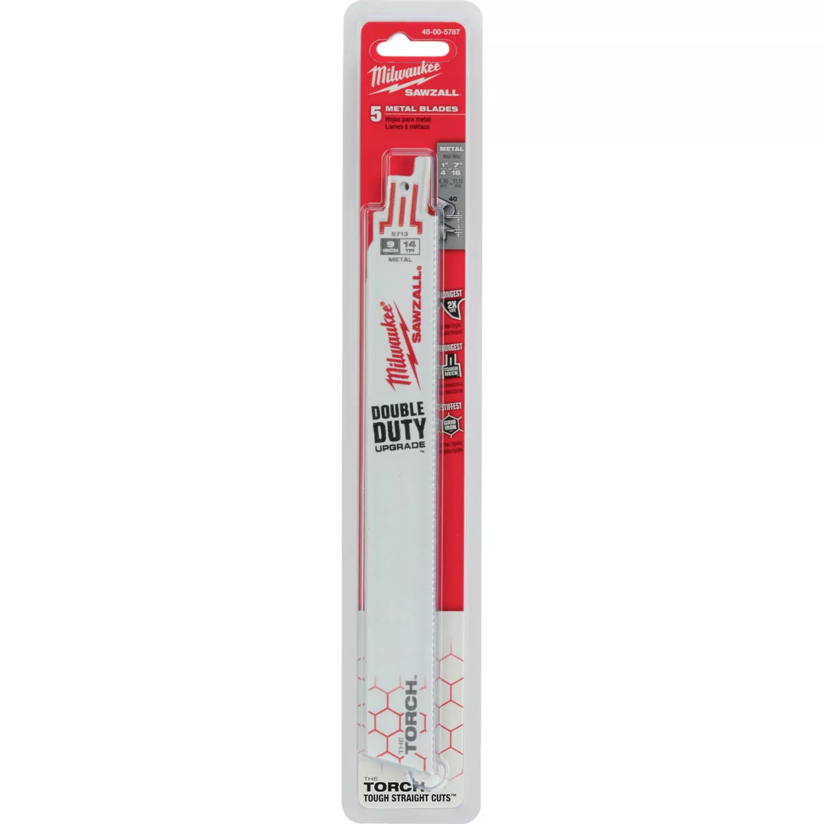 Milwaukee SAWZALL The TORCH 9 In. 14 TPI Metal Demolition Reciprocating Saw Blade (5-Pack)