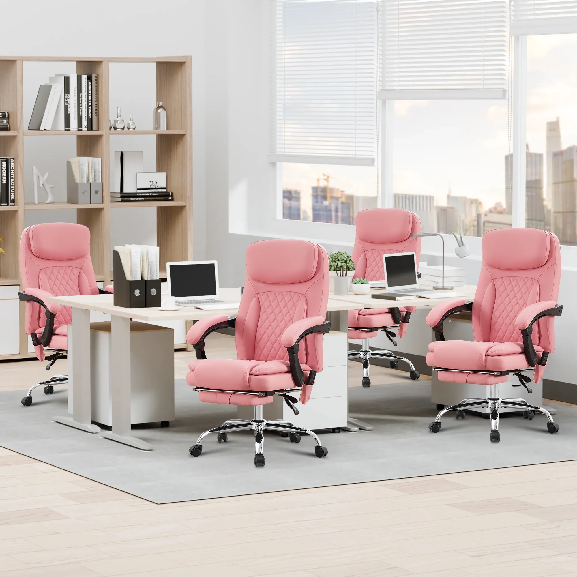 JONPONY Big and Tall Office Chair 500LBS Executive Office Chair Massage and Footrest Ergonomic Computer Desk Chair Reclining High Back Leather Office Chair Lumbar Back Support Swivel Rolling,Black - Image 19