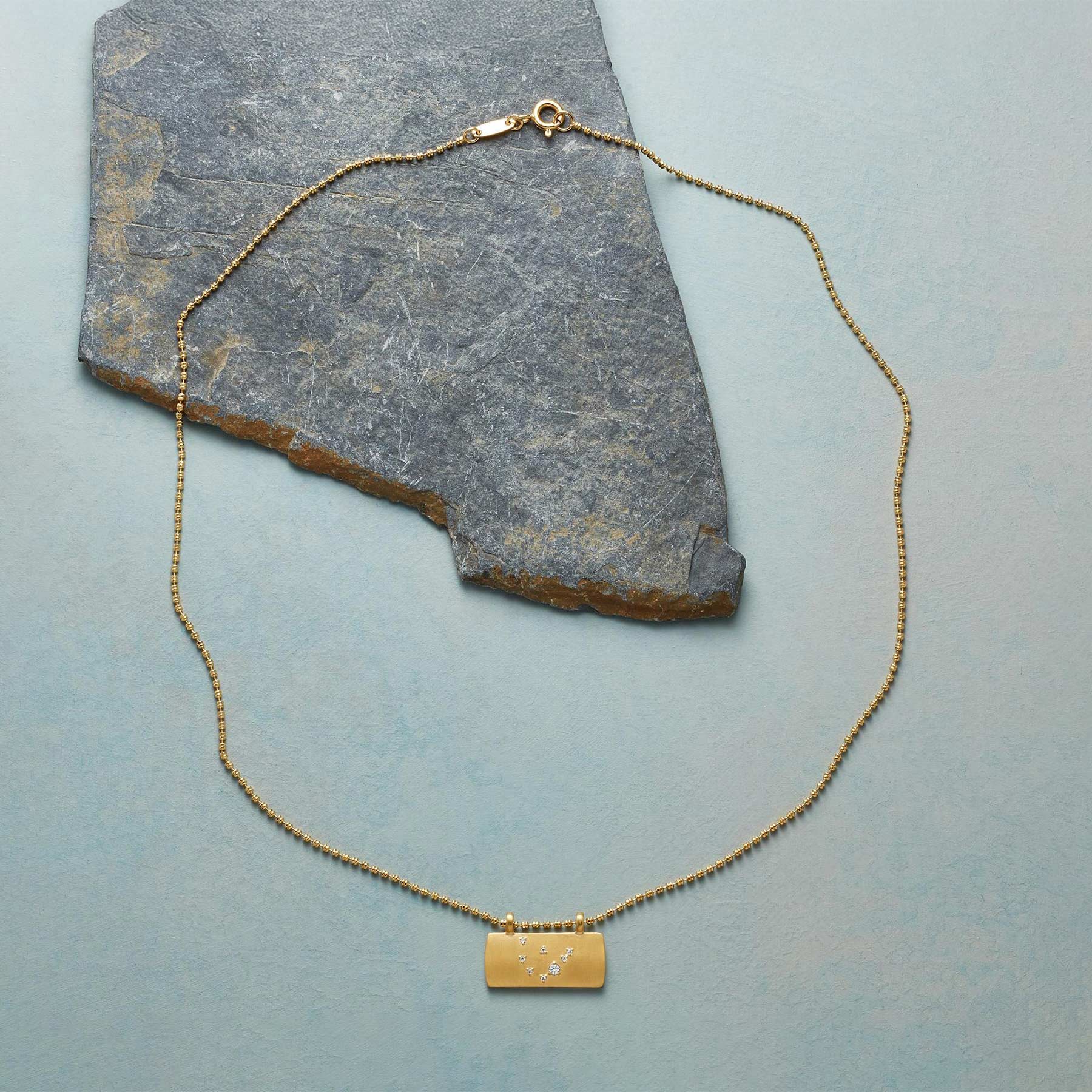 Gold Plate Astrological Pendant Necklace - Sundance Clothing