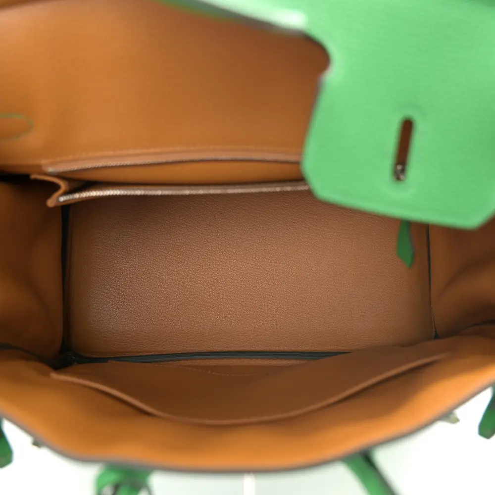 Hermès Bambou/Caramel Togo Leather Verso Birkin 25 Palladium Hardware Luxury Reps1:1High-quality replica