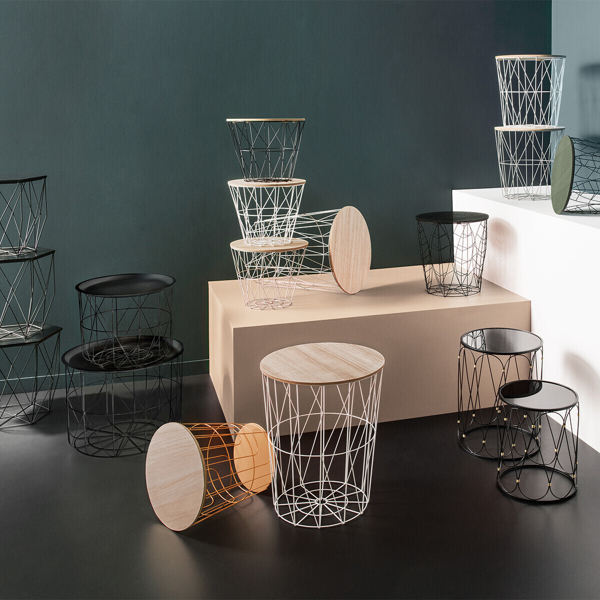 Side table "Kumi" Black, D.38 cm