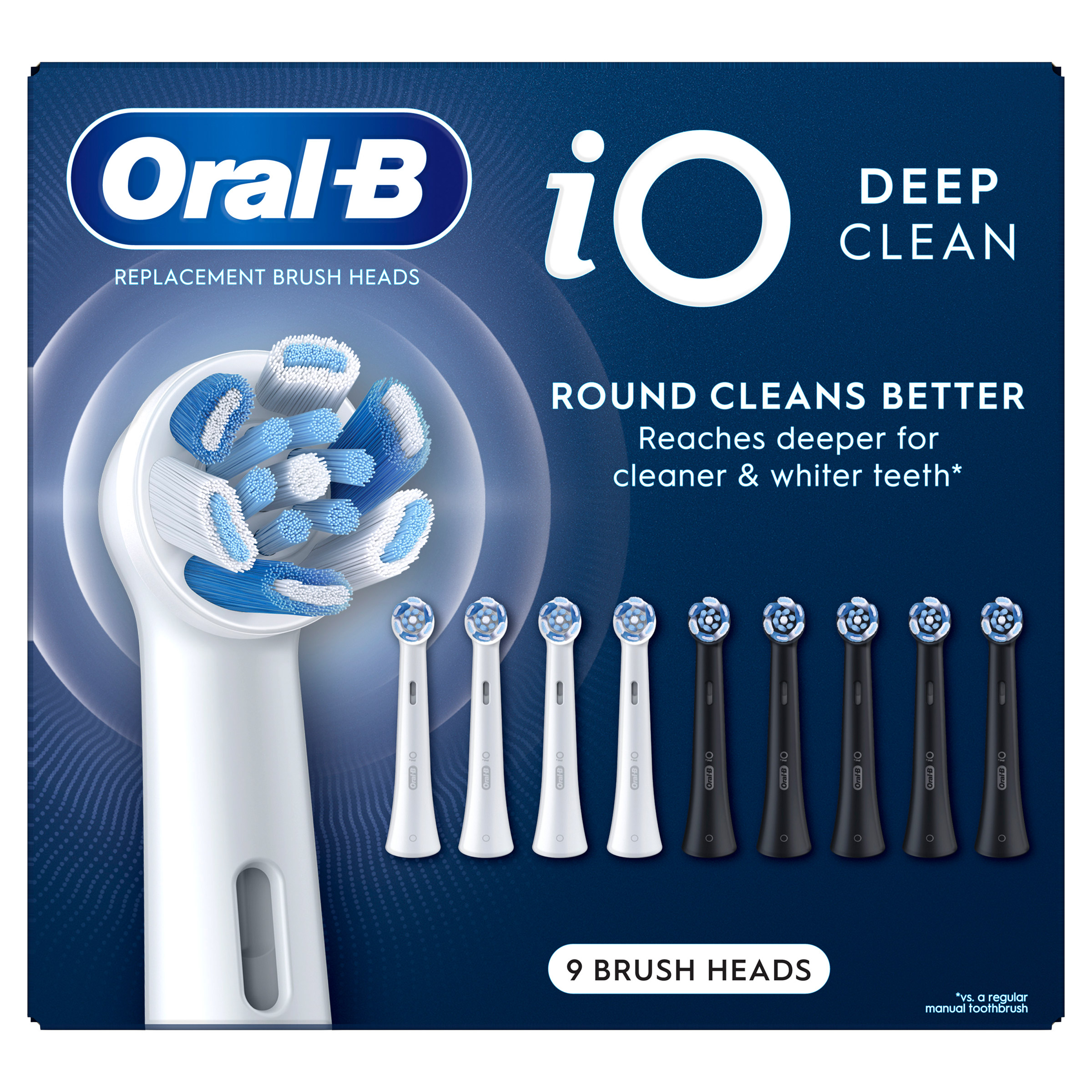 Oral-B iO Deep Clean Replacement Toothbrush Head, 9-count