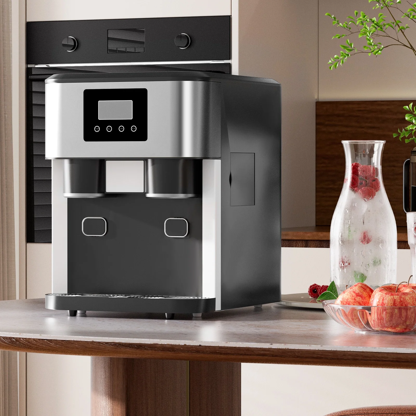 TABU 40Lbs/24H Countertop Ice Maker Machine,3 in 1 Ice Maker with Water Dispenser,Crushed Ice,Black - Image 2