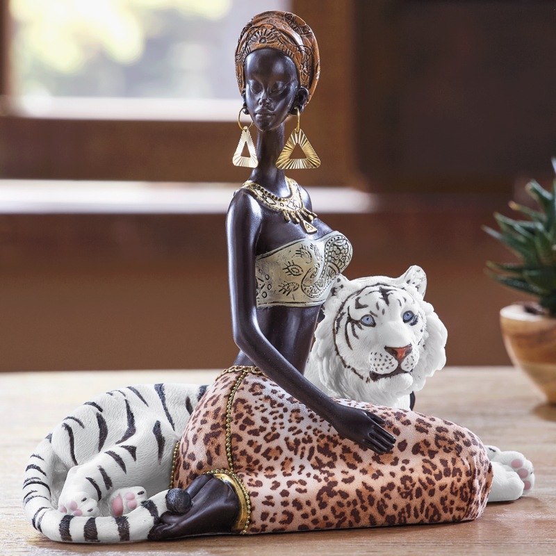 Global Woman with White Tiger - MIDNIGHT VELVET CATALOG