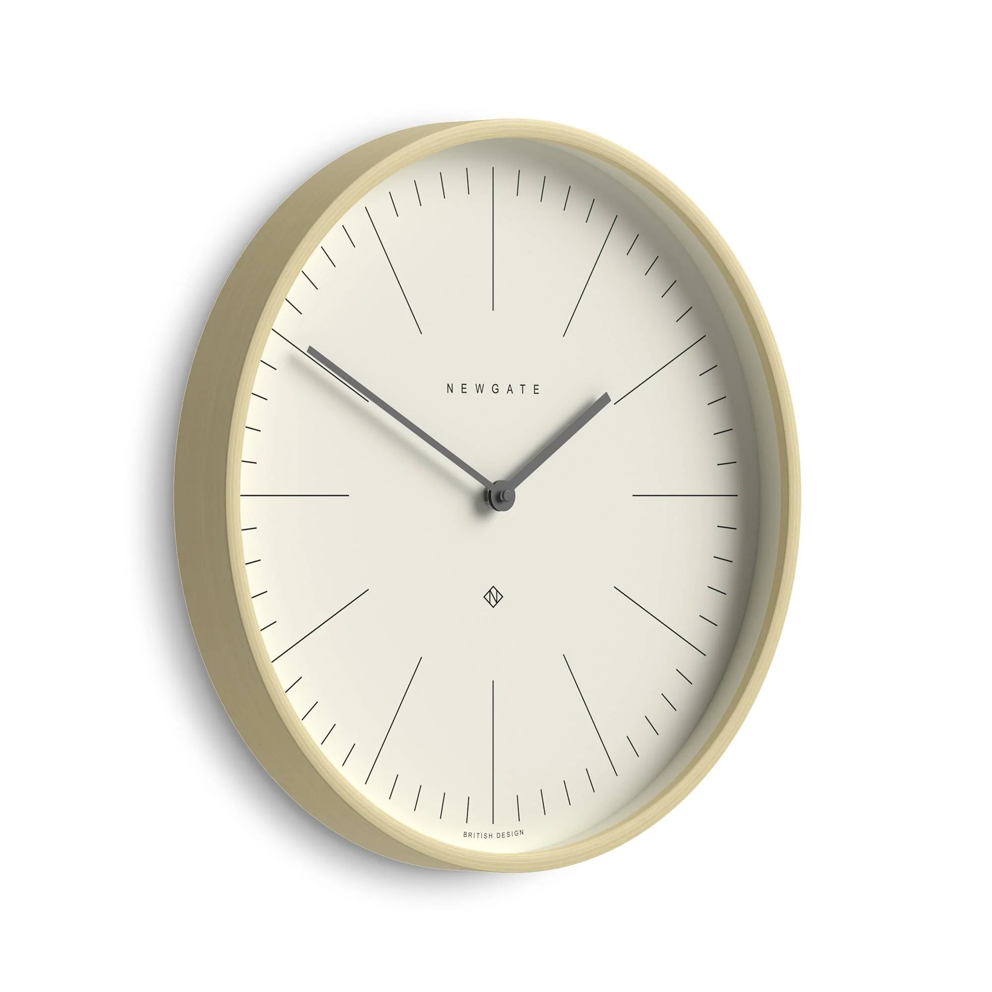 Newgate Mr Clarke marker wall clock in light wood 40cm