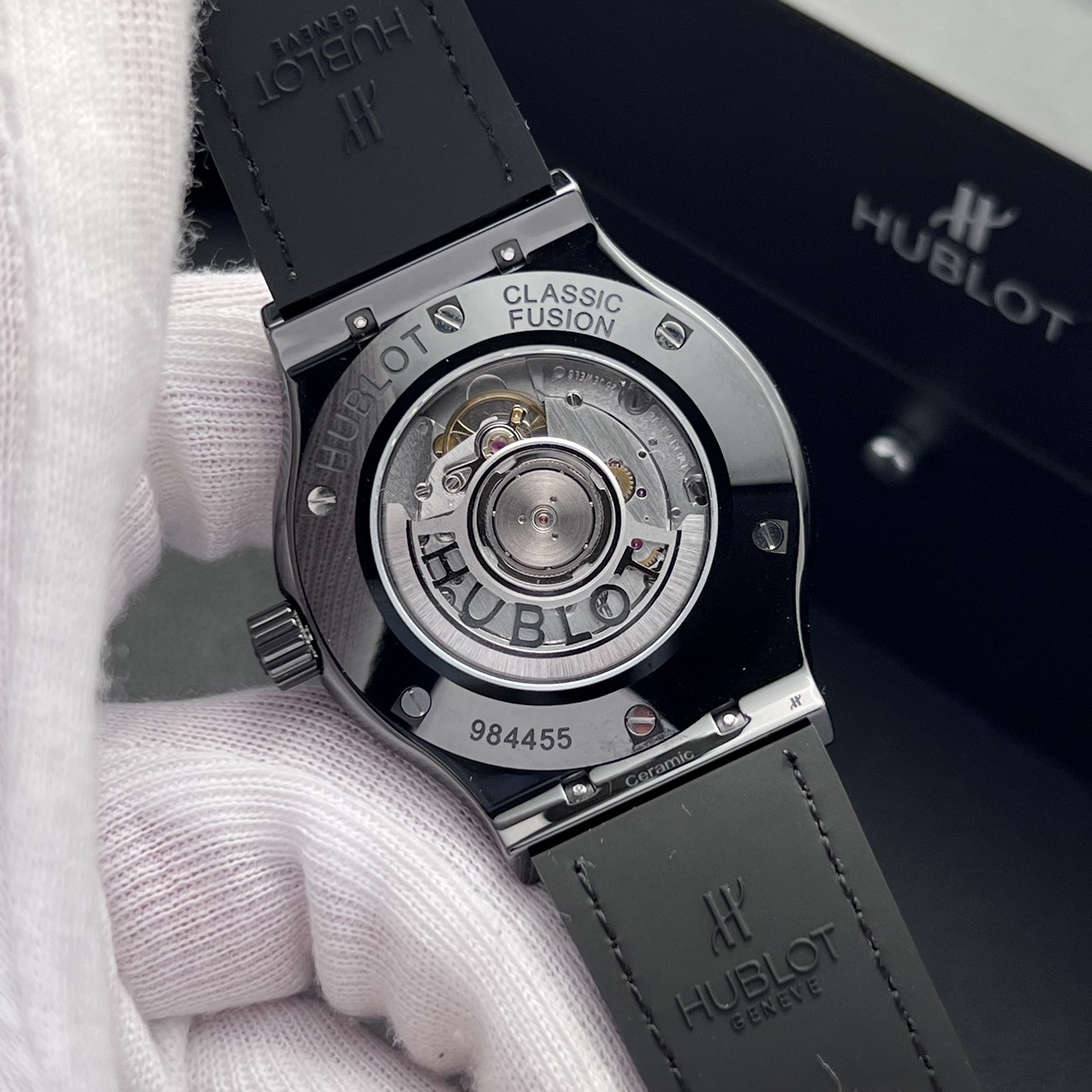 Hublot Replica 11 Watch Classic Fusion Ceramic Green Dial Rubber Strap JJZ 42mm - Top club
