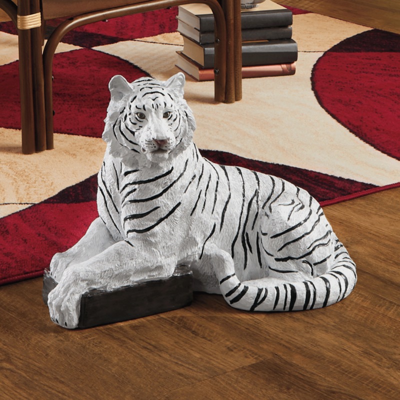 Majestic White Tiger Figurine - MIDNIGHT VELVET CATALOG