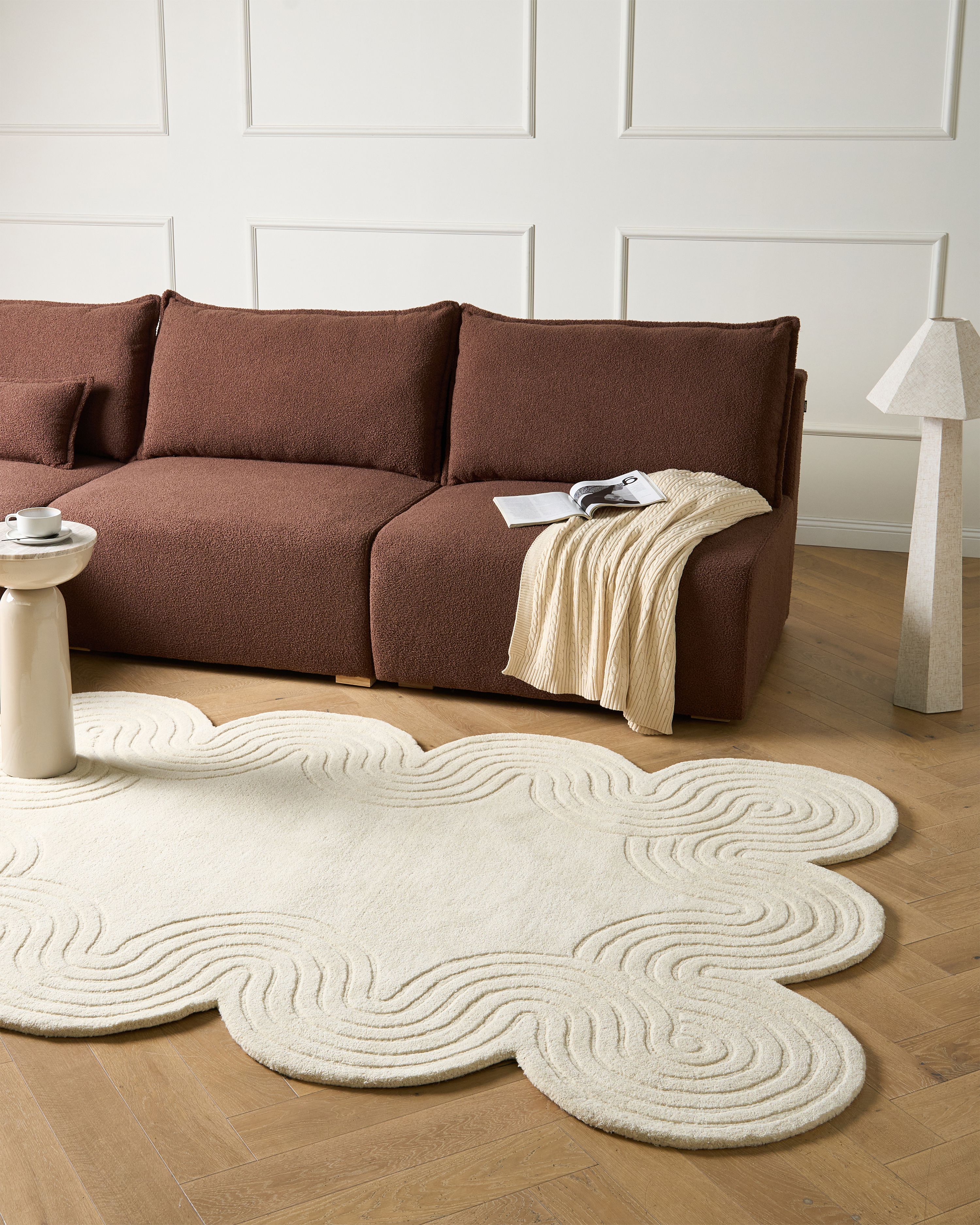 Rug MALVAN Beige 160 x 230 cm Wool