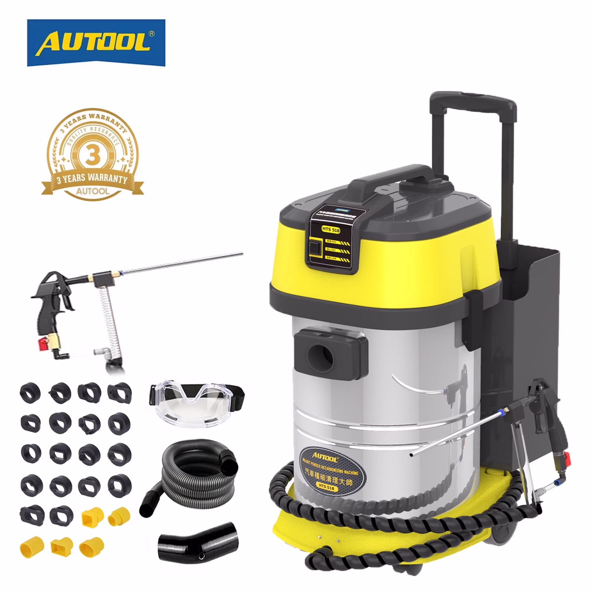 AUTOOL HTS558 Walnut Sand Carbon Deposition Clean Machine Walnut Shell Media Powder Sandblasting Machine Automotive Engine Intake Pipe Valve De-Carbon Cleaning Machine for Rust Grime Paint Removing - Image 5