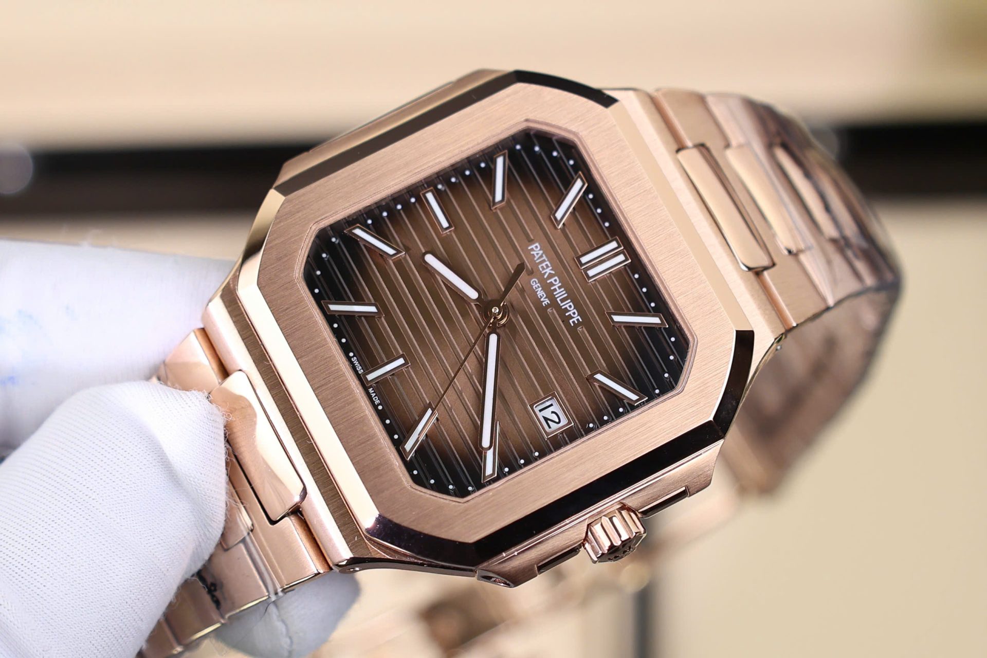 Patek Philippe Cubitus 5821 Rose Gold Replica Watch Dial Chocolate 45mm - Top club