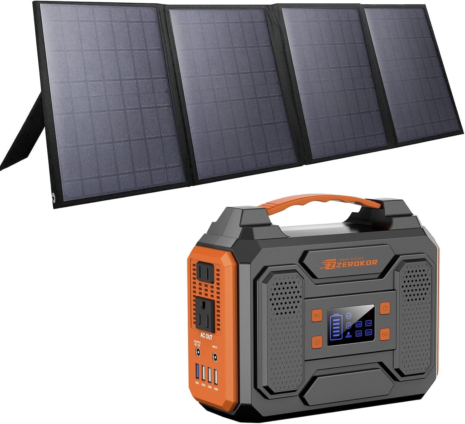 ZeroKor Solar Generator Kit 300W With 40W Solar Panel And 110V AC Outlet ZeroKor Solar Generator Kit 300W With 40W Solar Panel And 110V AC Outlet