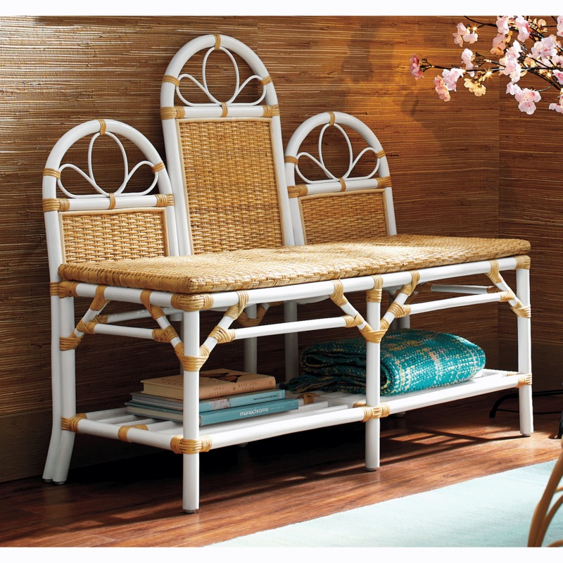 Aisyah Rattan Bench - MIDNIGHT VELVET CATALOG