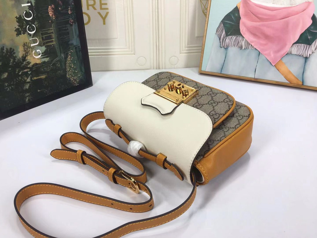 Replica Gucci Padlock Mini Bag Black/White1:1High-quality replica