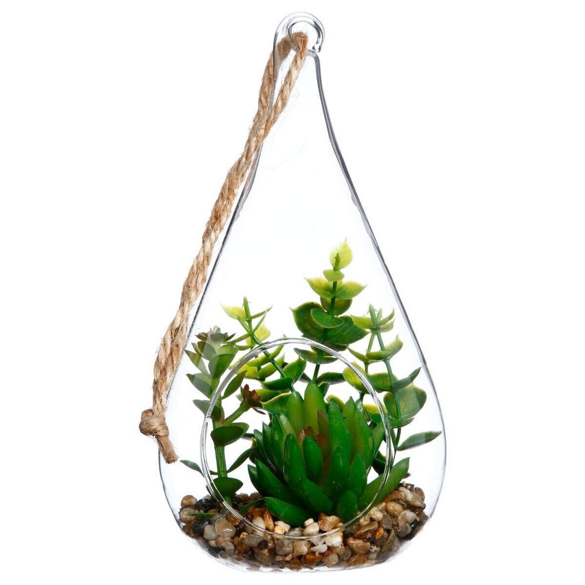 Artificial hanging plant Cement pot, H.19,5 cm