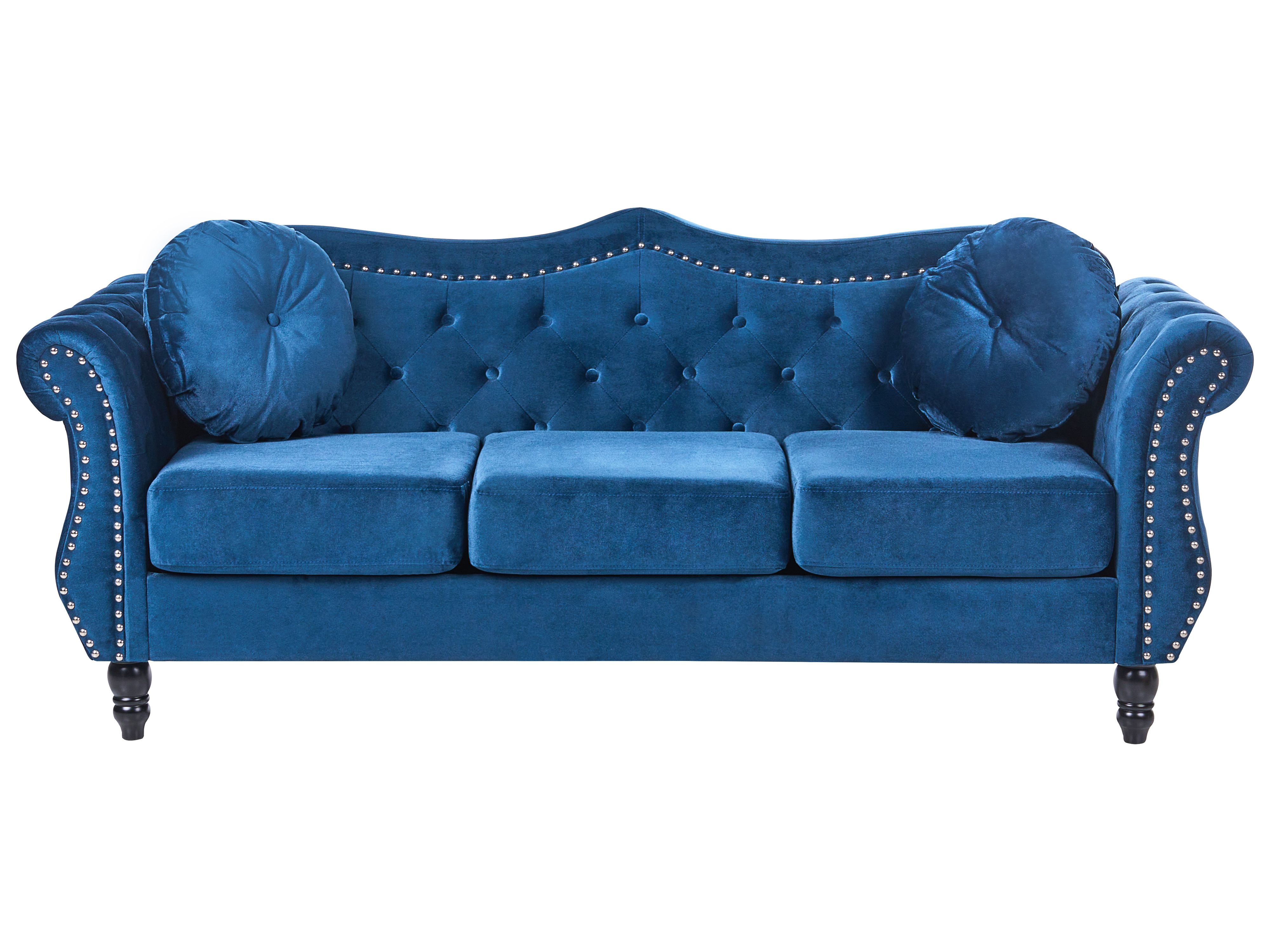Sofa 3 Seater SKIEN Velvet Navy Blue