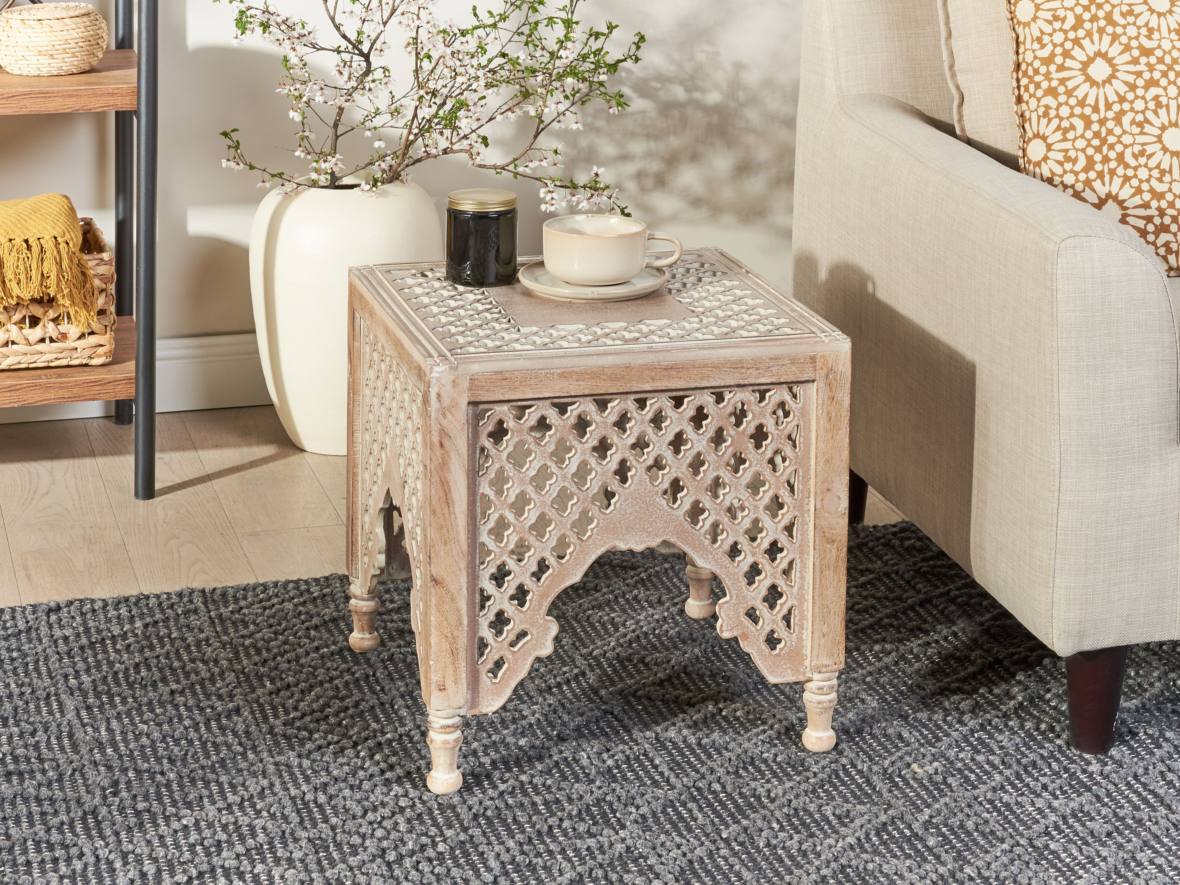 Side Table KADMA Mango Wood Light Brown