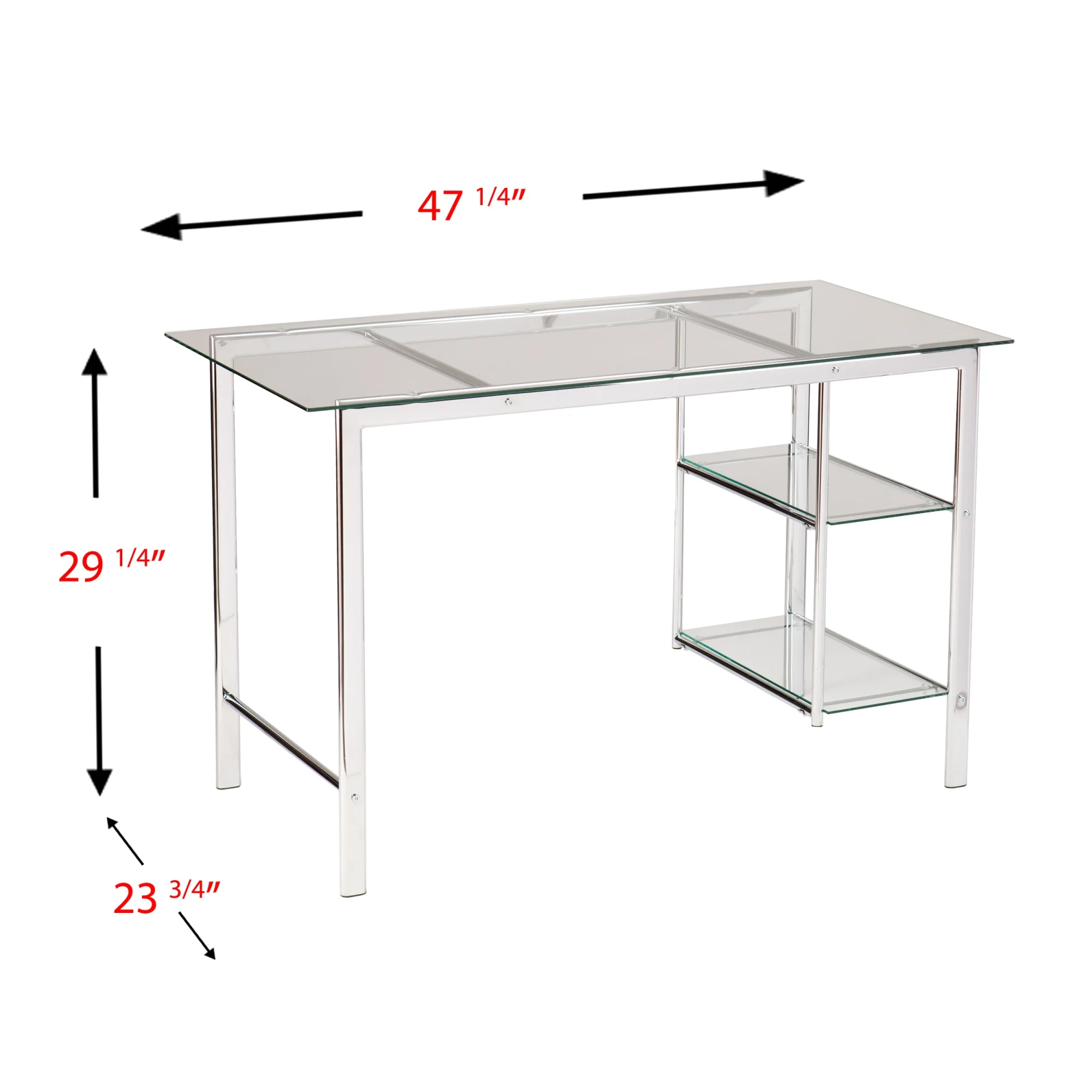 SEI Furniture Oslo Glass Desk in Chrome
