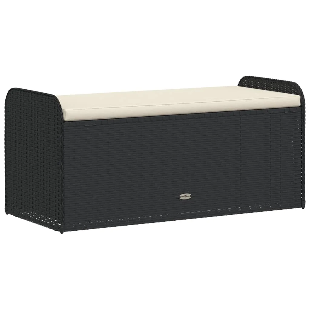 vidaXL Storage Bench with Cushion Outdoor Garden Seat Furniture Poly Rattan - Image 45
