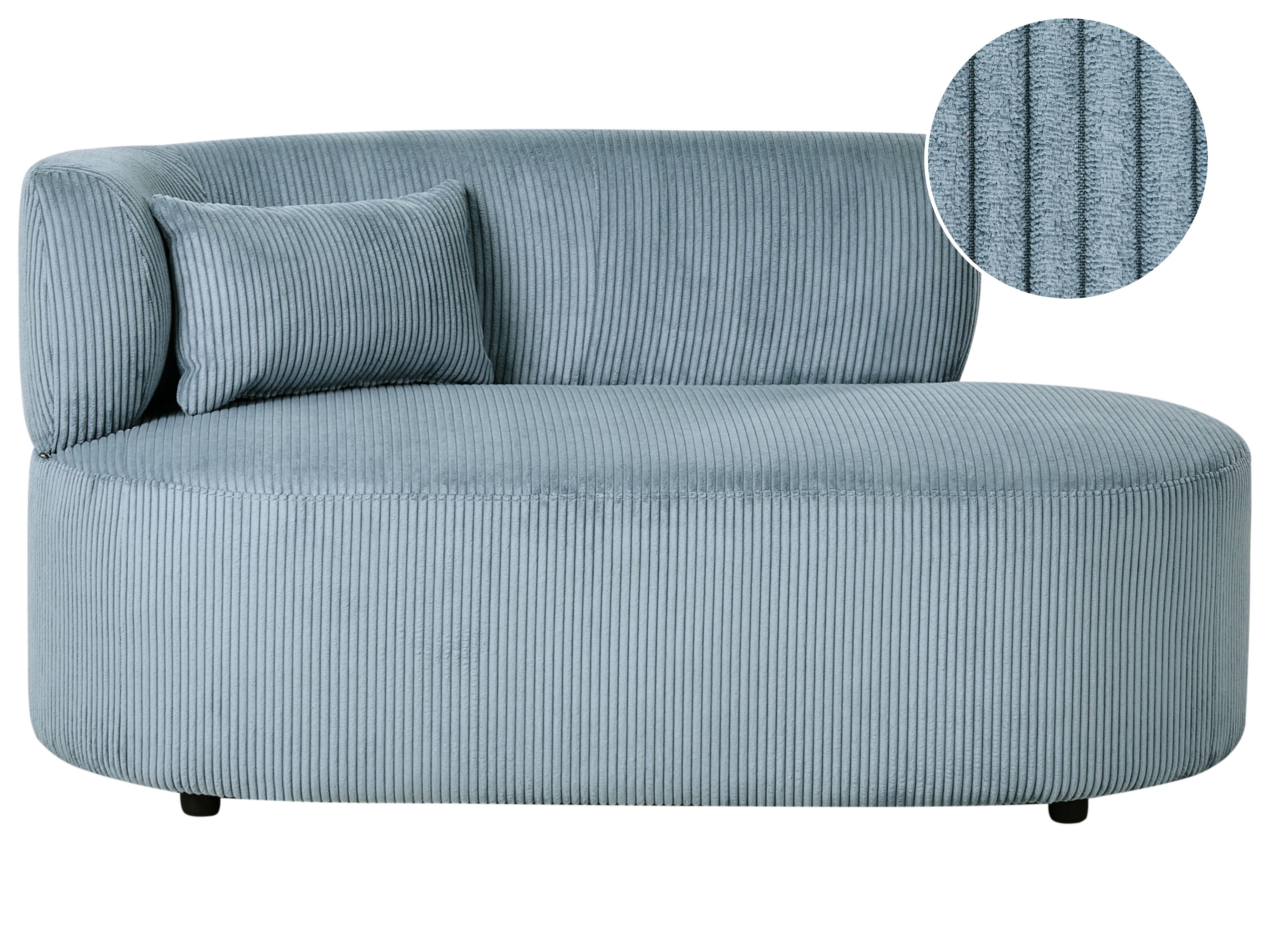 Left-Hand Chaise Lounge VANVEY Corduroy Blue