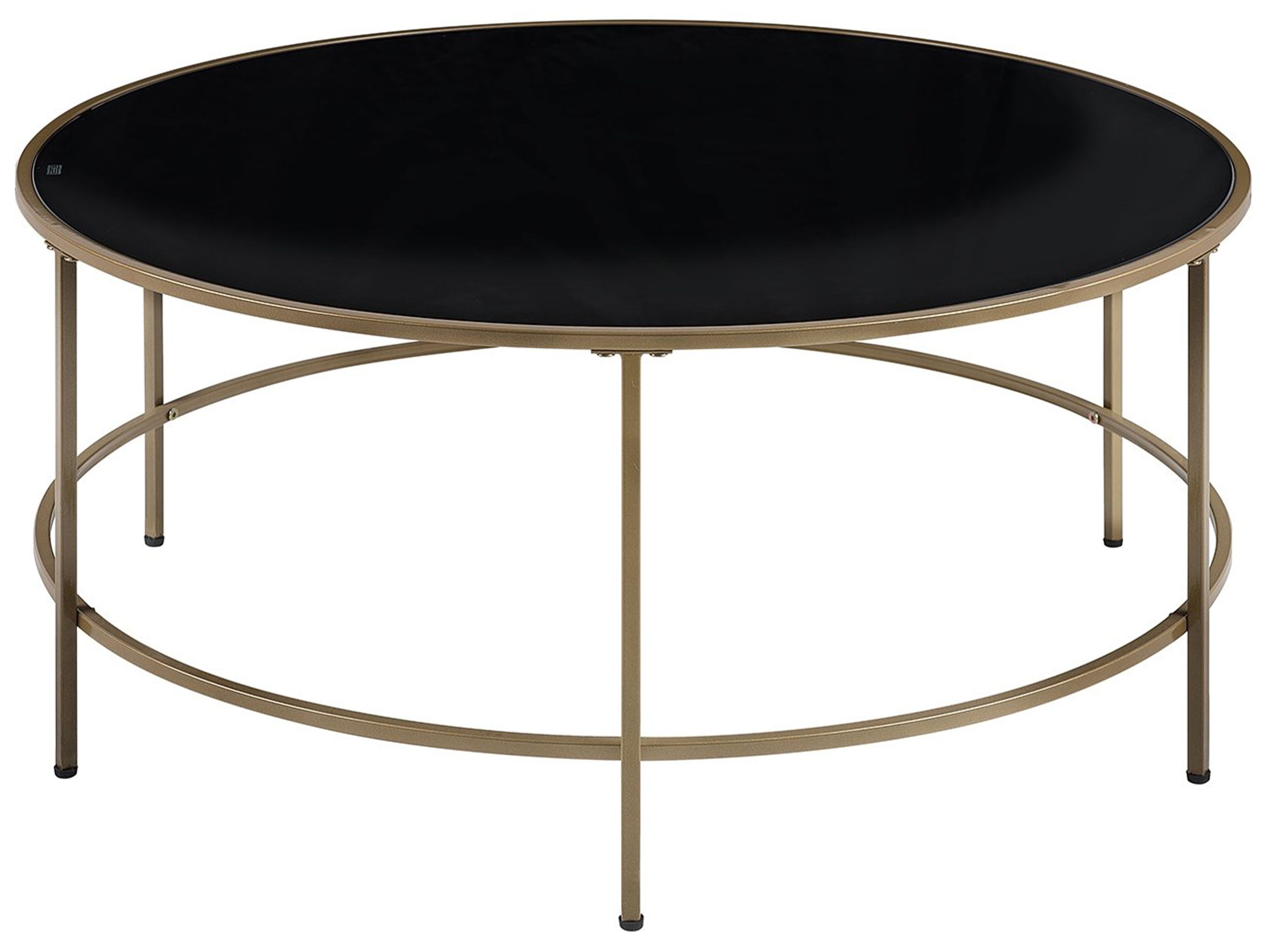 Coffee Table FLORENCE Glass Black/ Gold