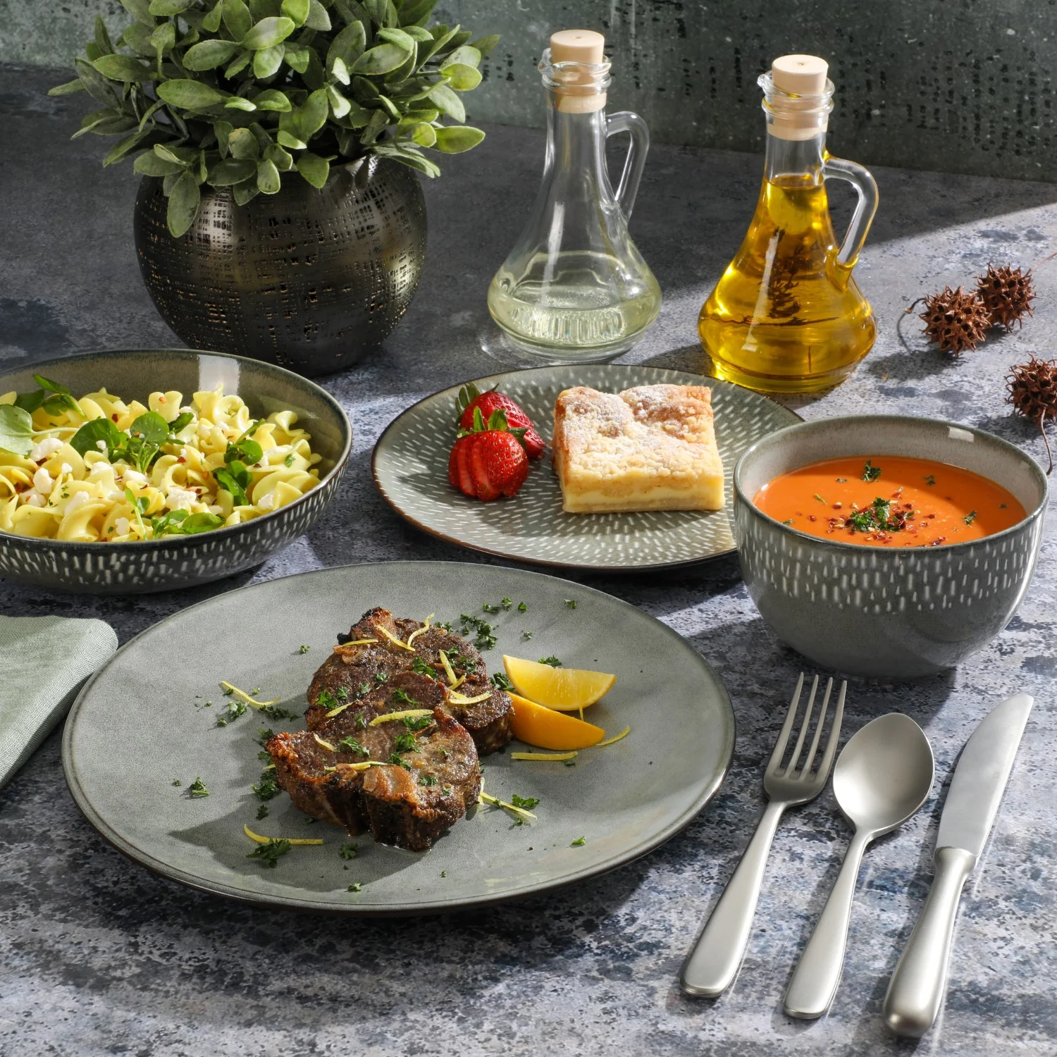 Gibson Elite Matisse 16-Piece Dinnerware Set - Taupe - Image 19