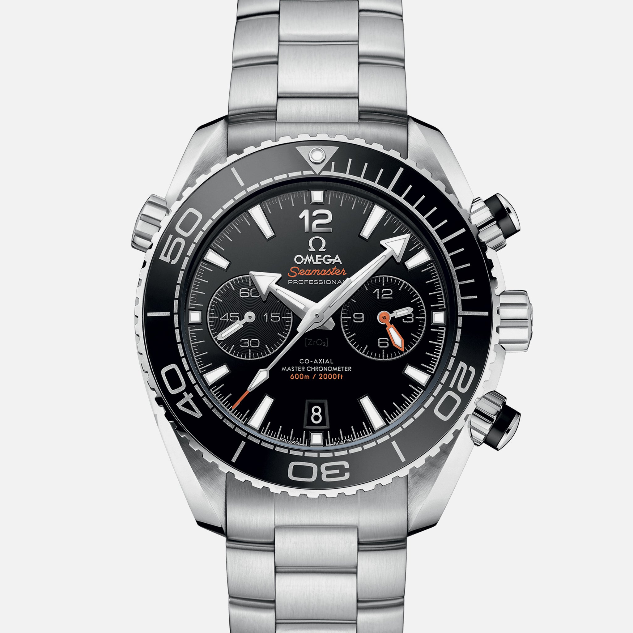 Seamaster Planet Ocean 600M Co-Axial Master Chronometer Chronograph 45.5mm Black Dial On Bracelet(1:1 replica) - Top club