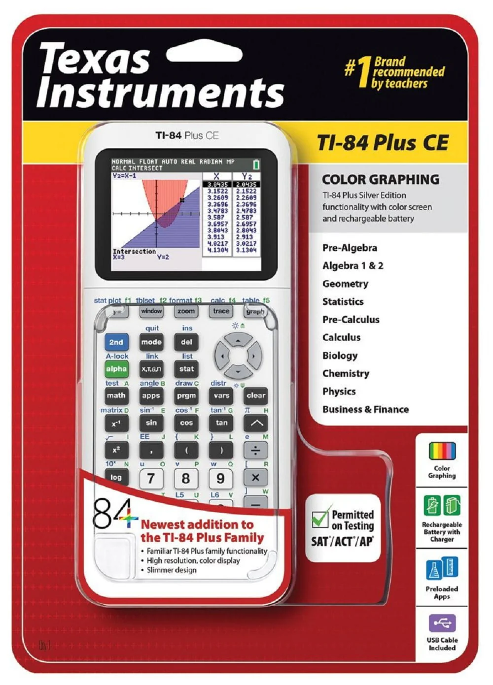 Texas Instruments TI-84 Plus CE Graphing Calculator, White - Image 4