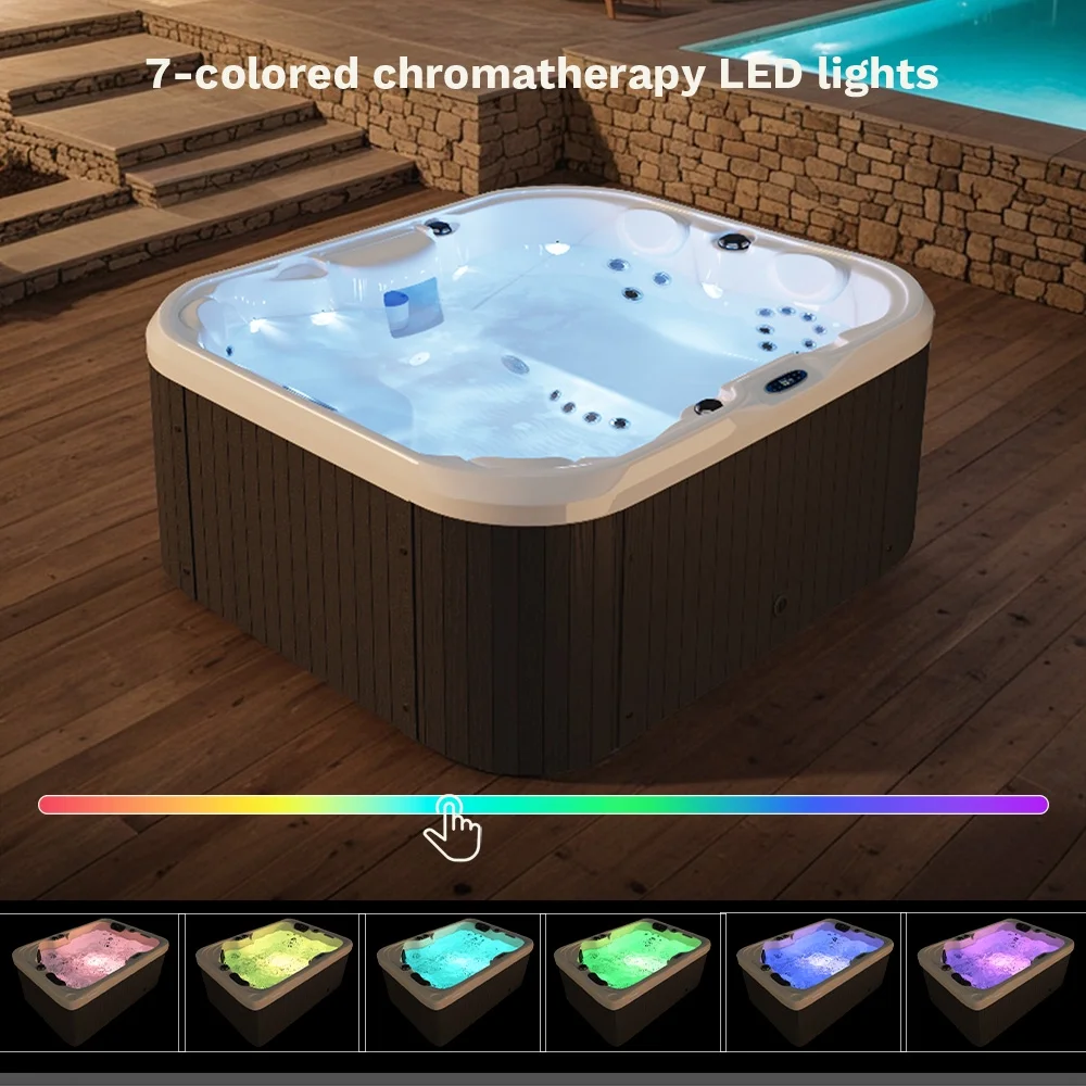 Patiowell 2 Person Home Spa Hot Tub for Outdoor, with 41pcs Massage Jets, LED lighting, Built-In Water Purification System, 900L, Black - Image 17