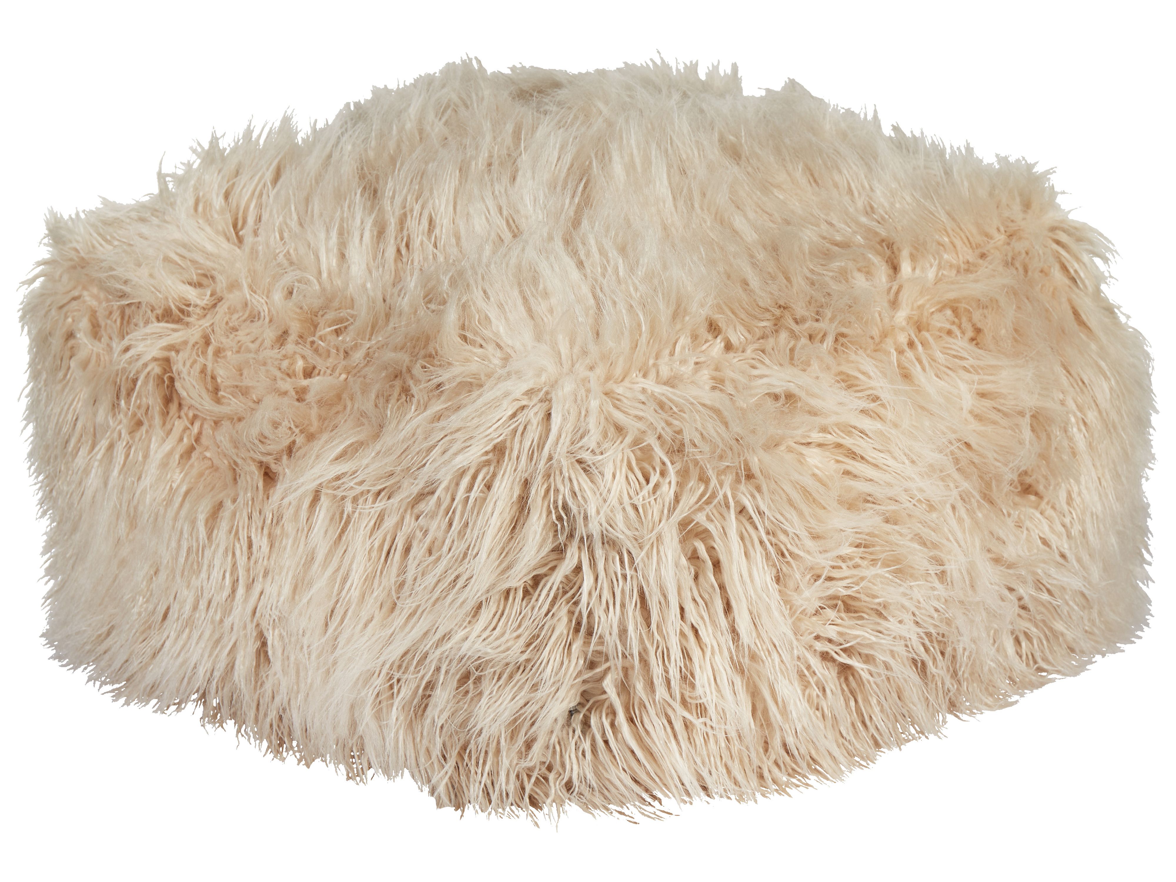 Pouffe MUKKI Faux Fur Beige