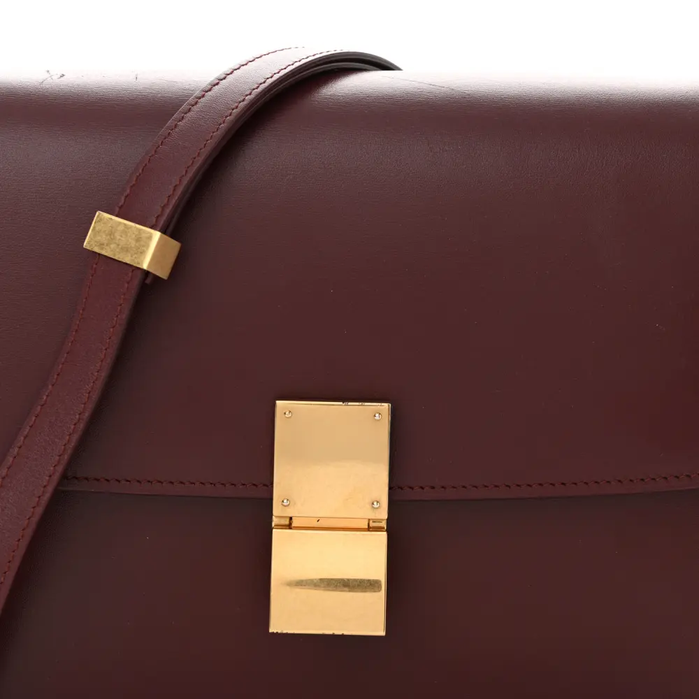 Celine Box Replica in Burgundy – Mirror Quality, Gold Hardware1:1High-quality replica