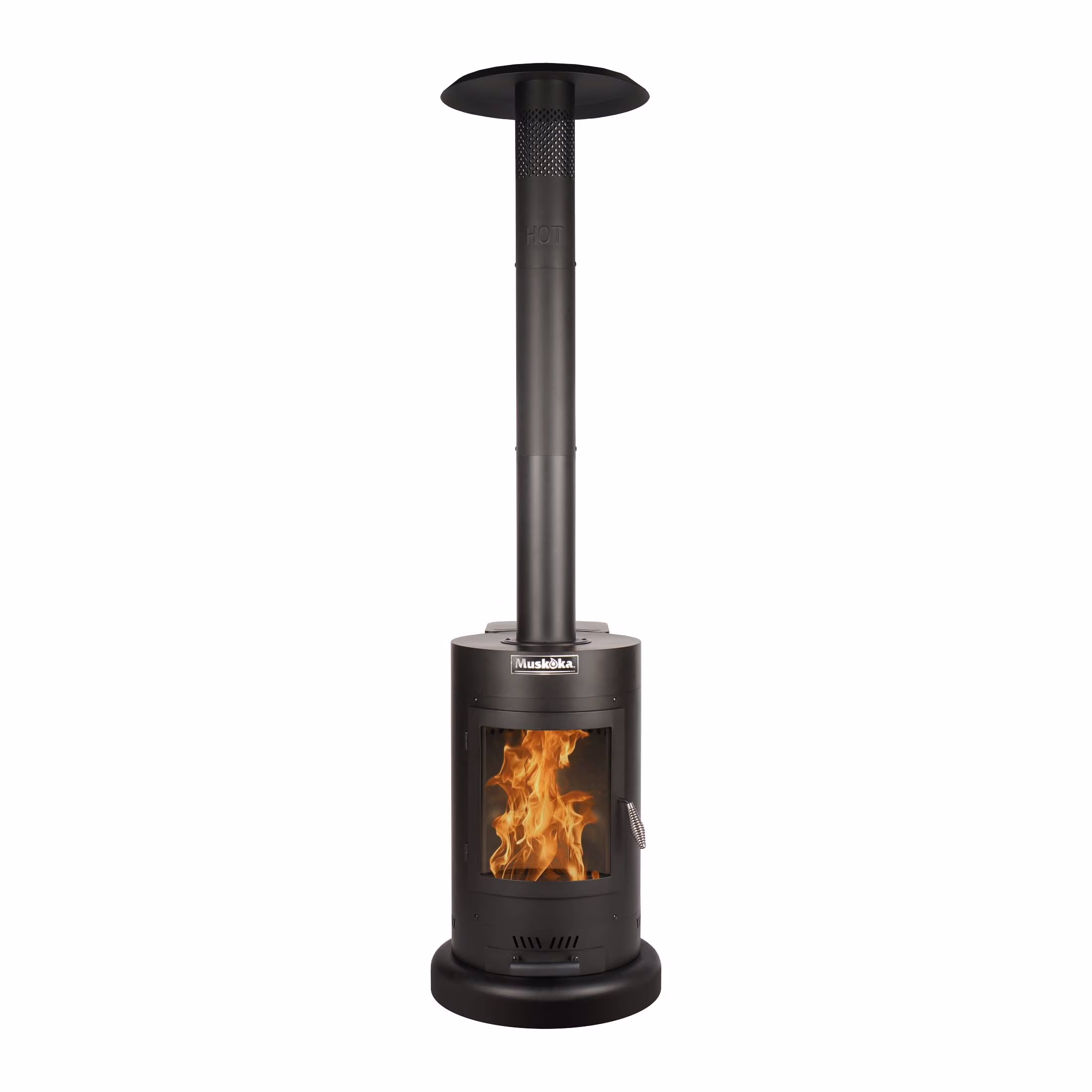 Muskoka 84" High 75,000 BTU Black Steel Wood Pellet Patio Heater - Image 2
