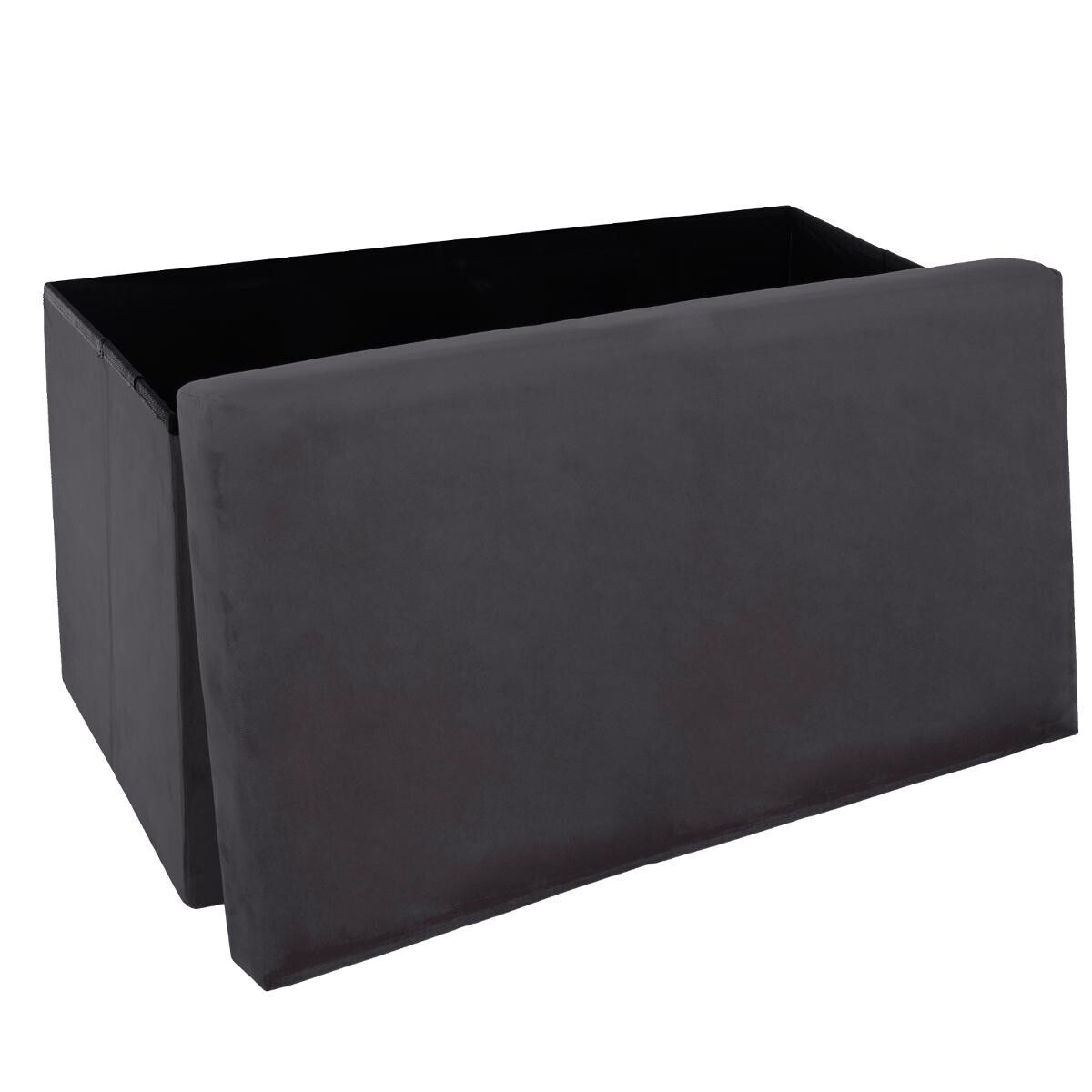 Double folding pouf "Tess" Velvet, Grey