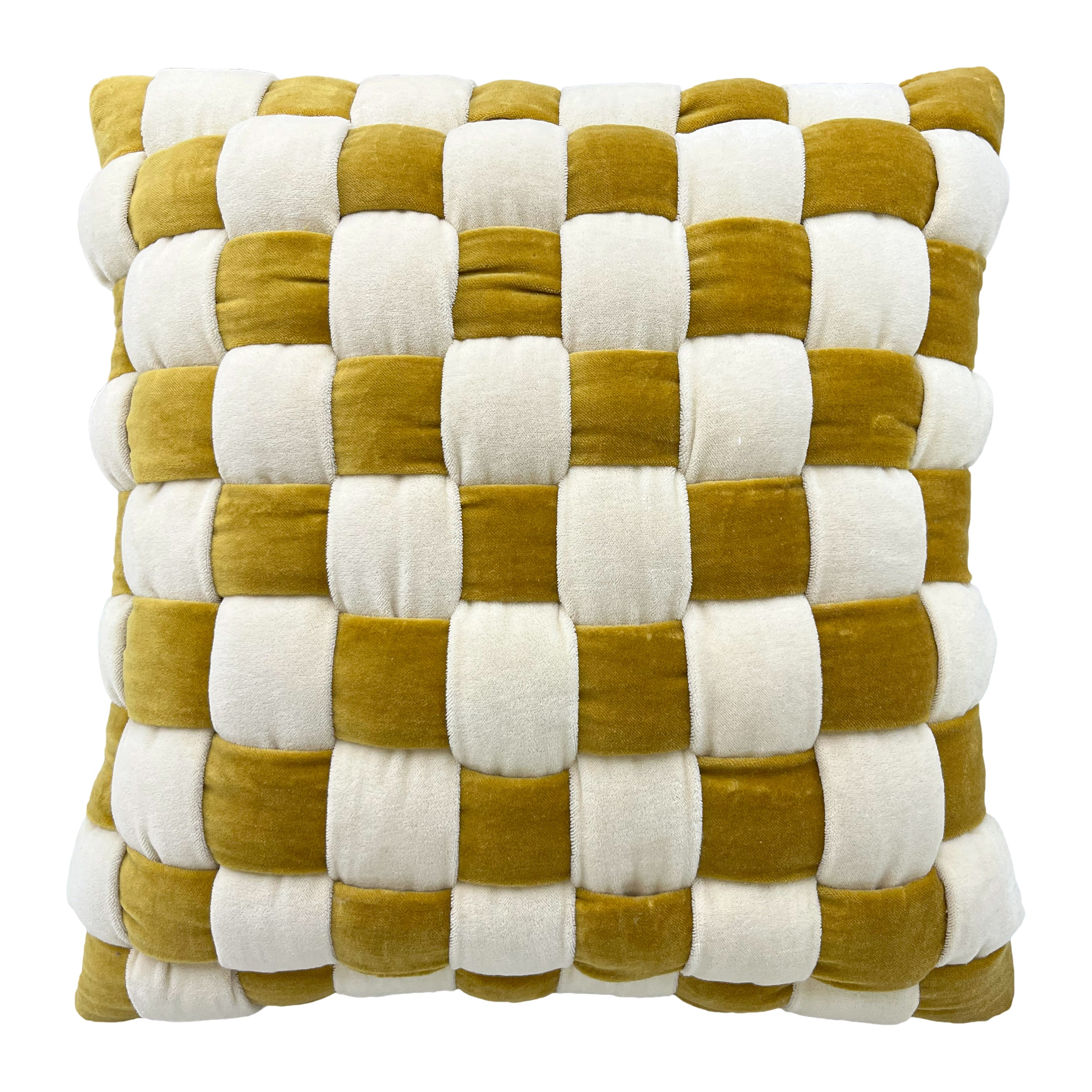 Blokker Knitt Sierkussen 50 x 50 cm - Mustard