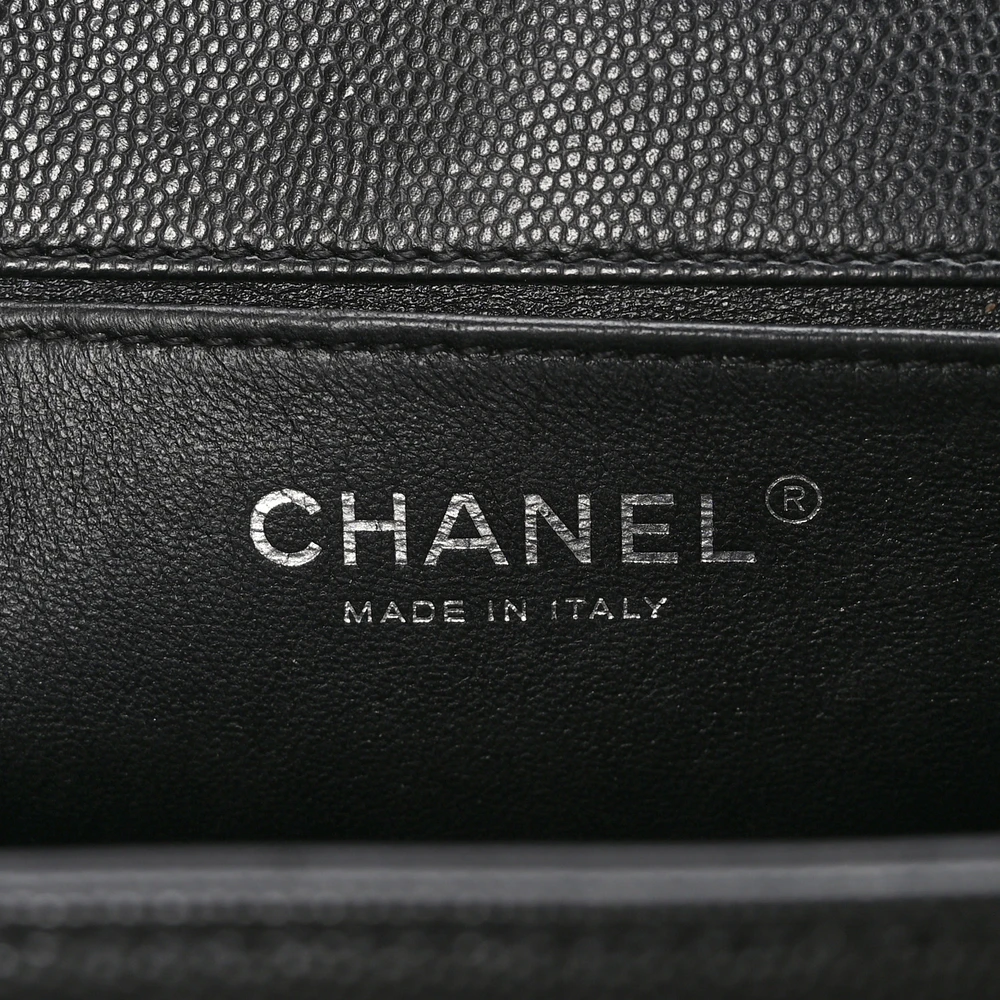 Chanel Black Quilted Caviar Leather Boy Flap Replica Handbag1:1High-quality replica
