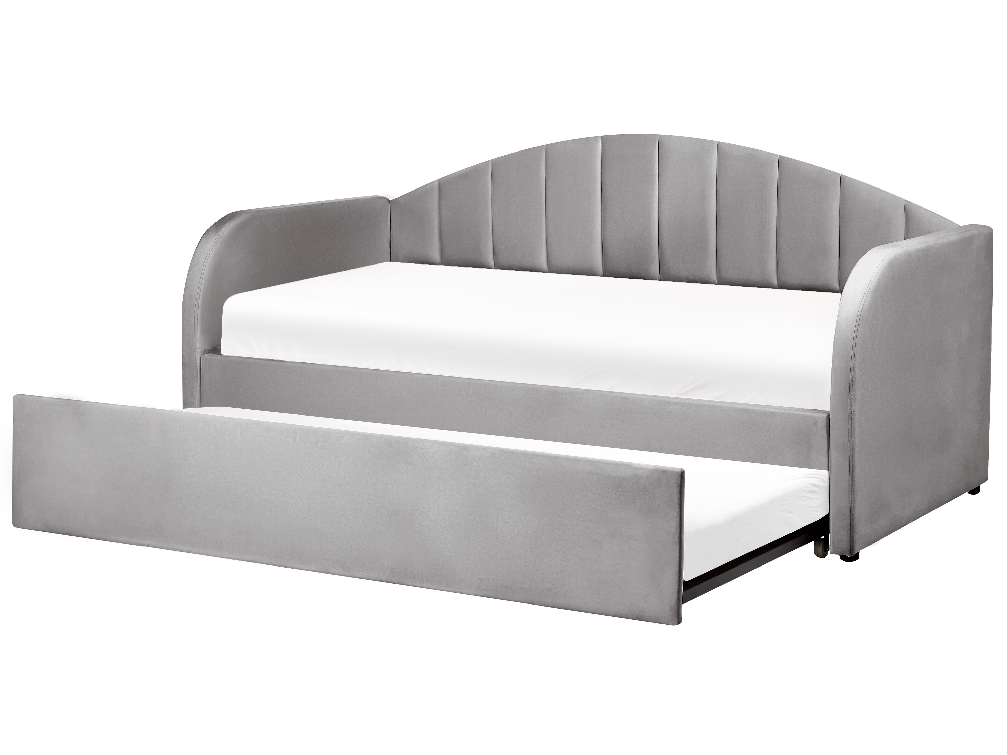 Trundle Bed Velvet EYBURIE 90 x 200 cm (EU Single) Grey