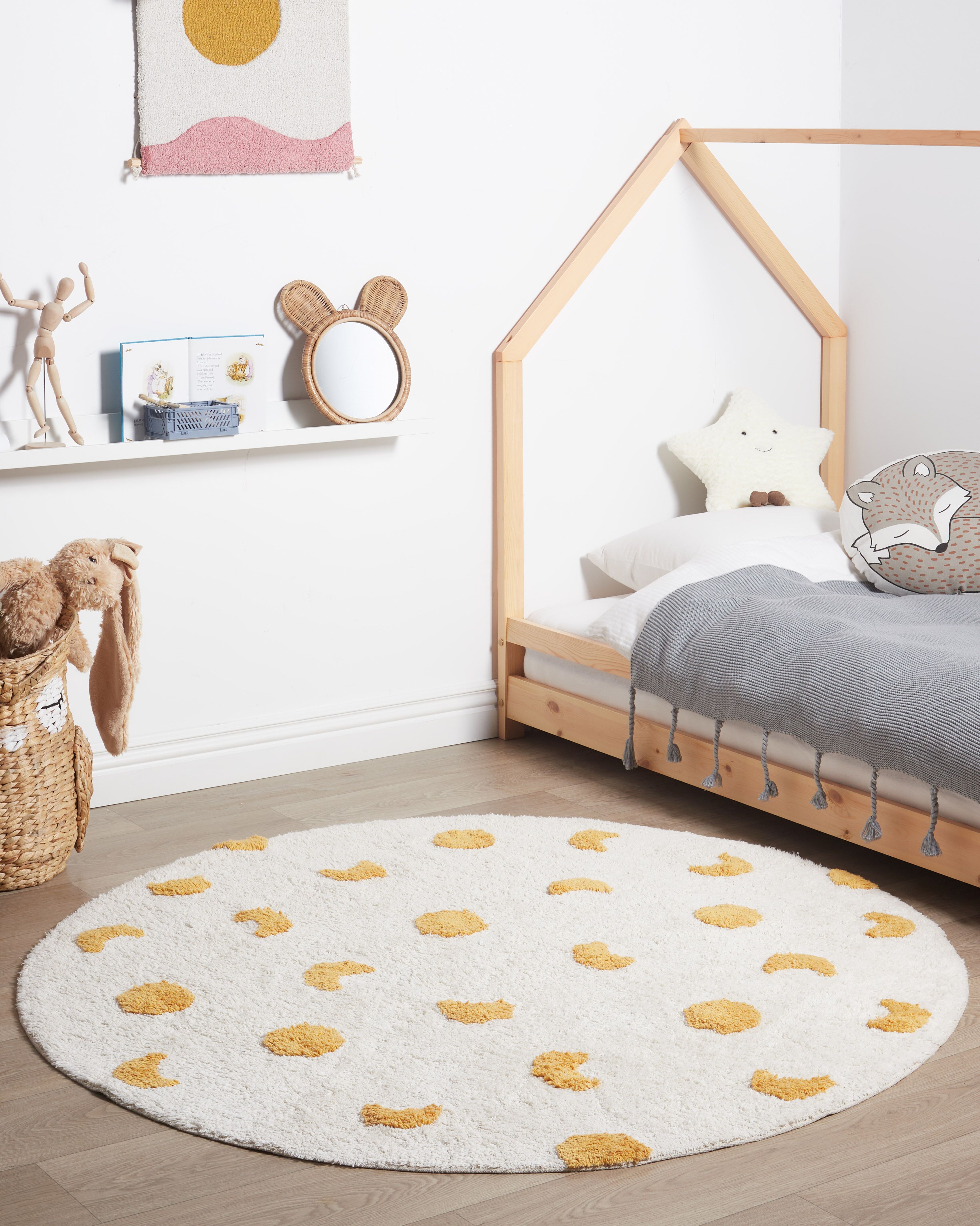 Kids Rug LOTI Beige ø 140 cm Cotton