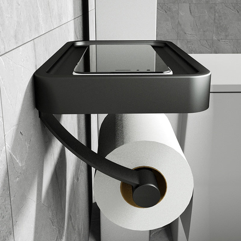 PraktiShelf - Functionele Toiletrolhouder met Extra Opbergruimte